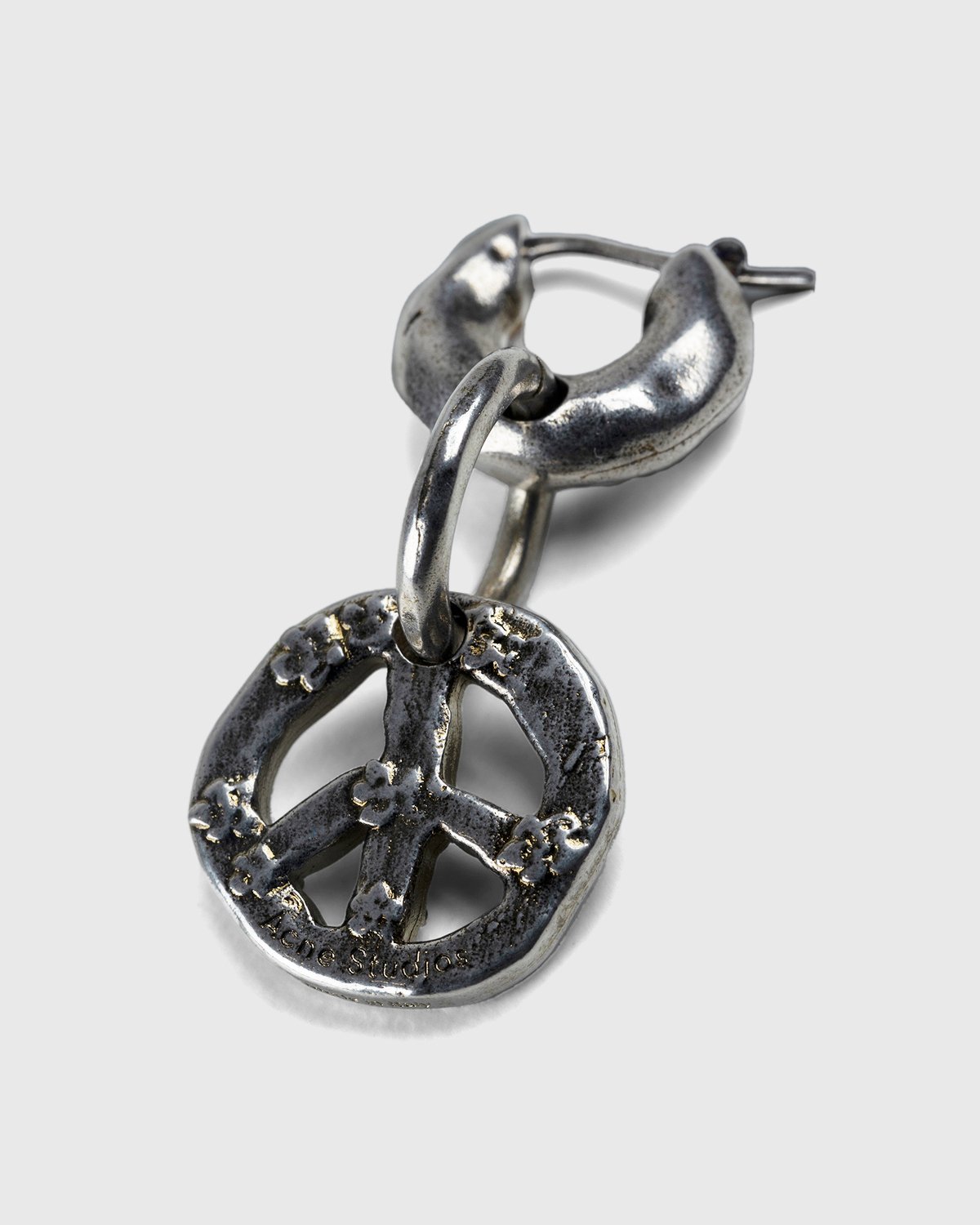 Acne Studios - Peace Sign Earring Antique Silver - Accessories - Silver - Image 2