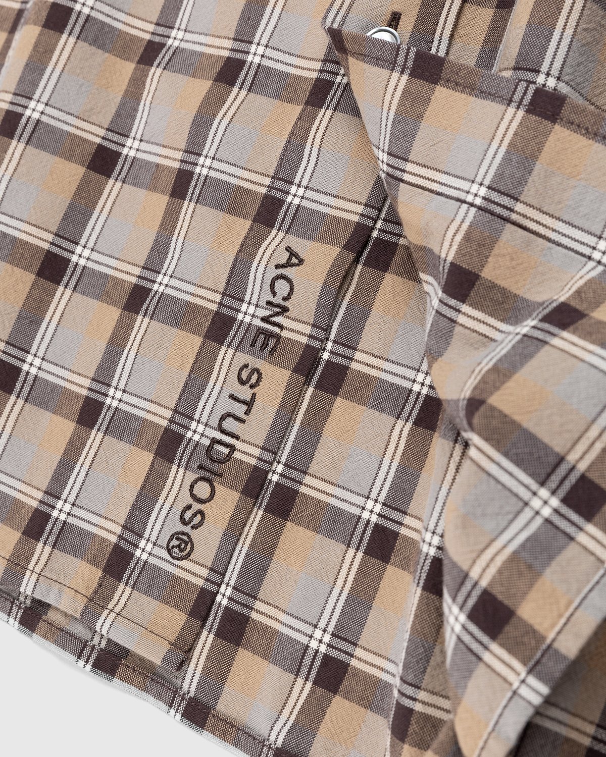 Acne Studios - Checked Shirt Brown - Clothing - Brown - Image 3