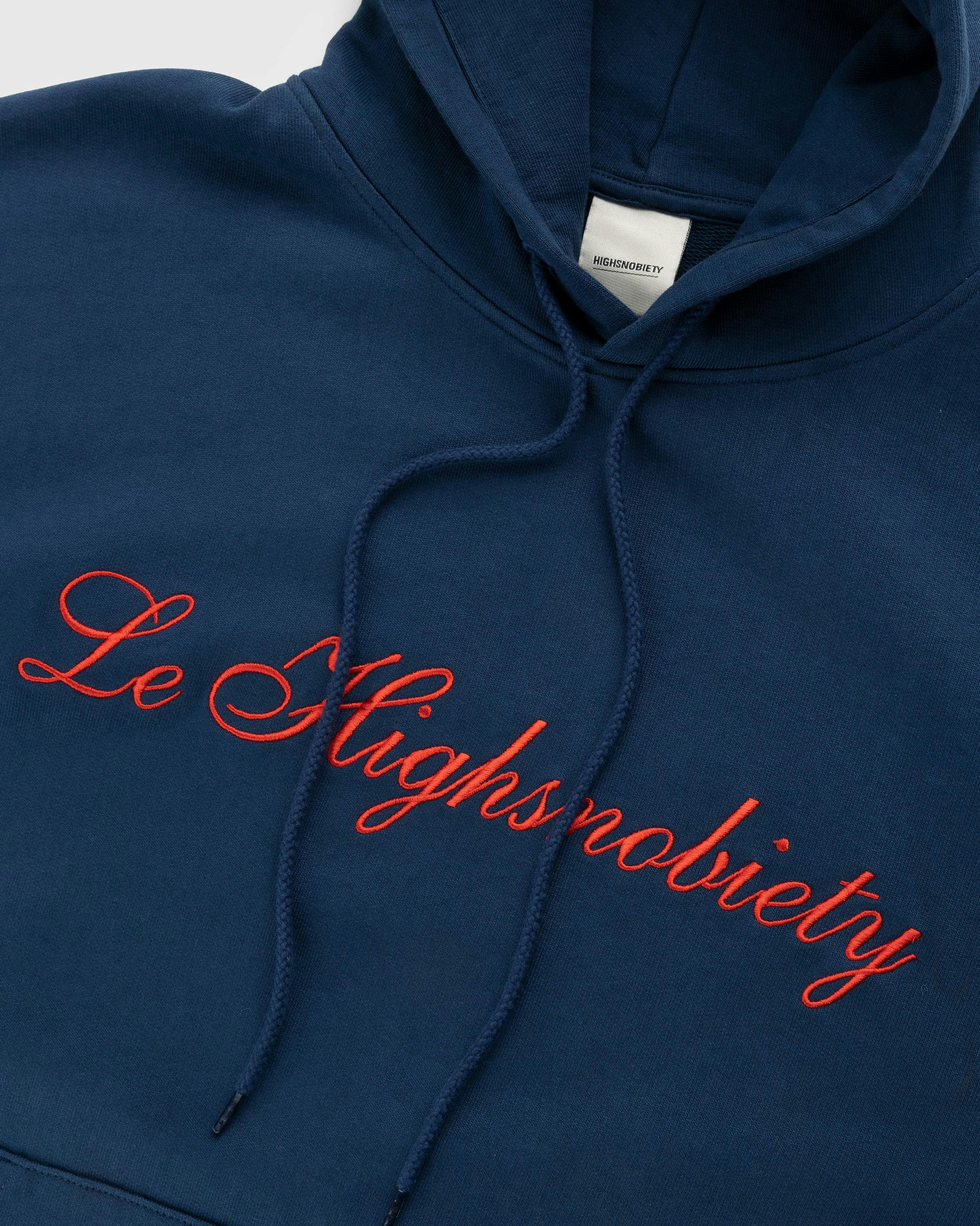 Highsnobiety - Not In Paris 4 Logo Hoodie Navy - Clothing - Blue - Image 3