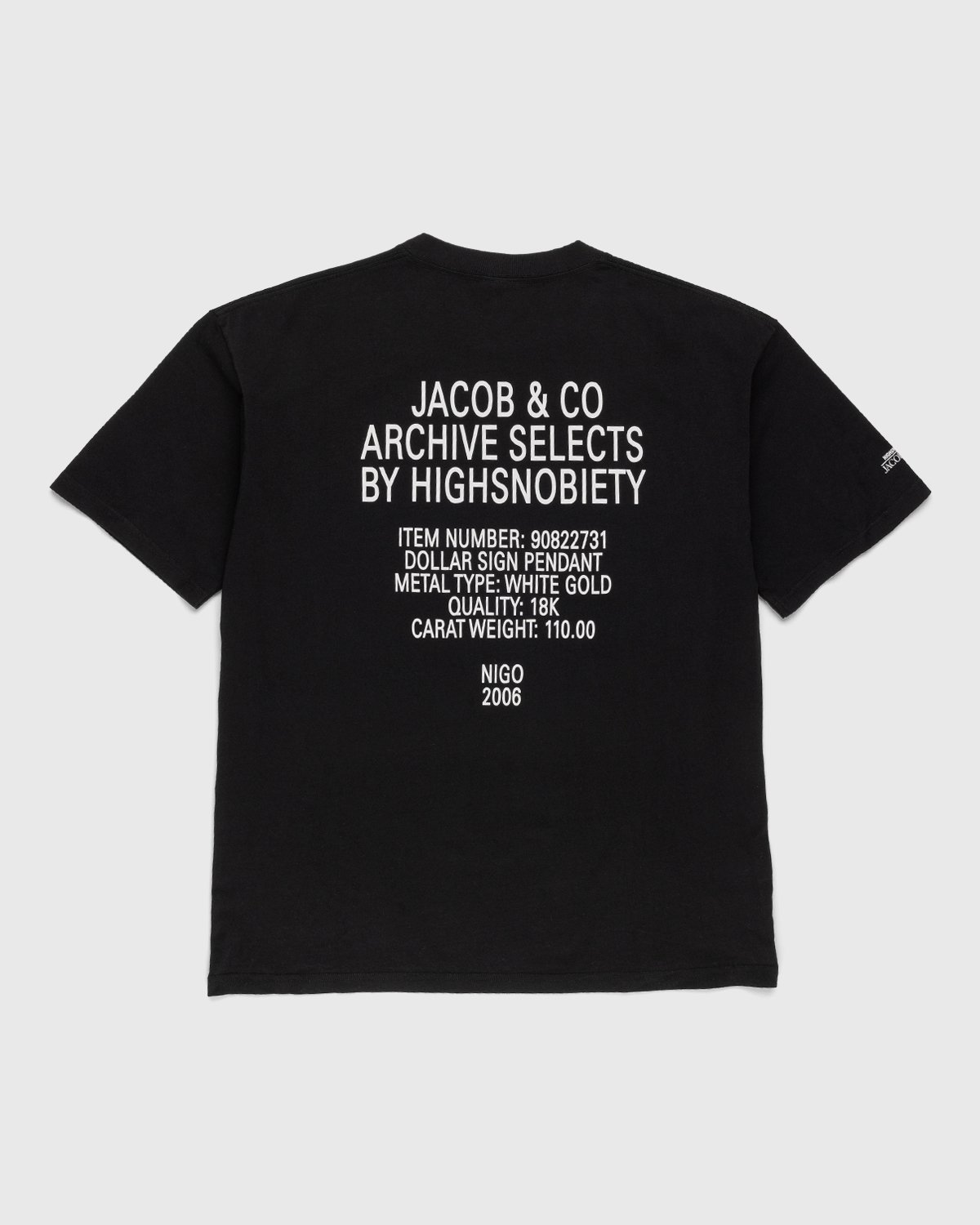 Jacob & Co. x Highsnobiety - Dollar Sign Pendant T-Shirt Black - Clothing - Black - Image 2