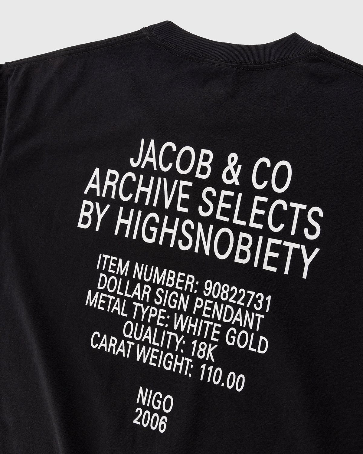 Jacob & Co. x Highsnobiety - Dollar Sign Pendant T-Shirt Black - Clothing - Black - Image 4