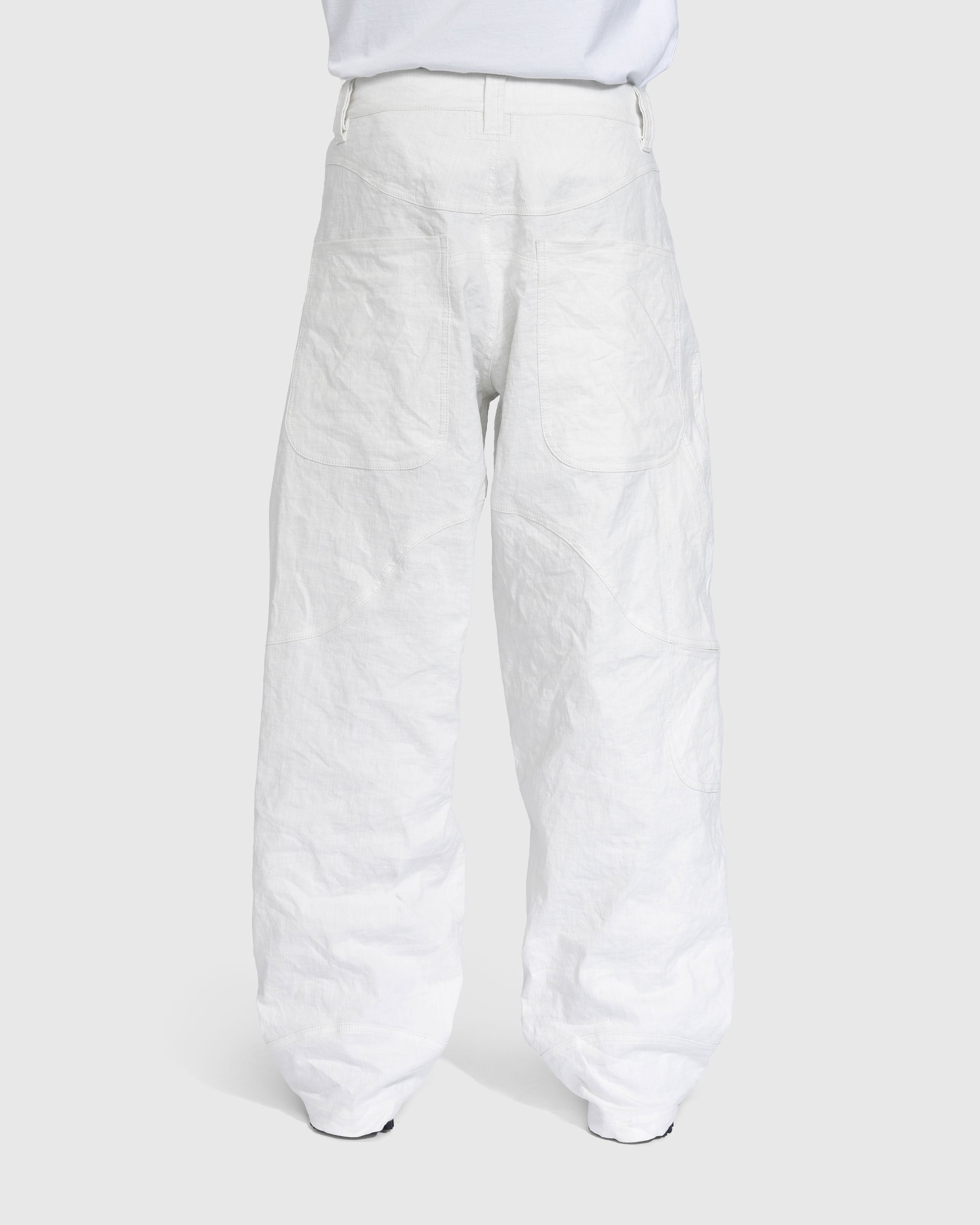 Trussardi - Wrinkled Cotton Trousers White - Clothing - White - Image 4