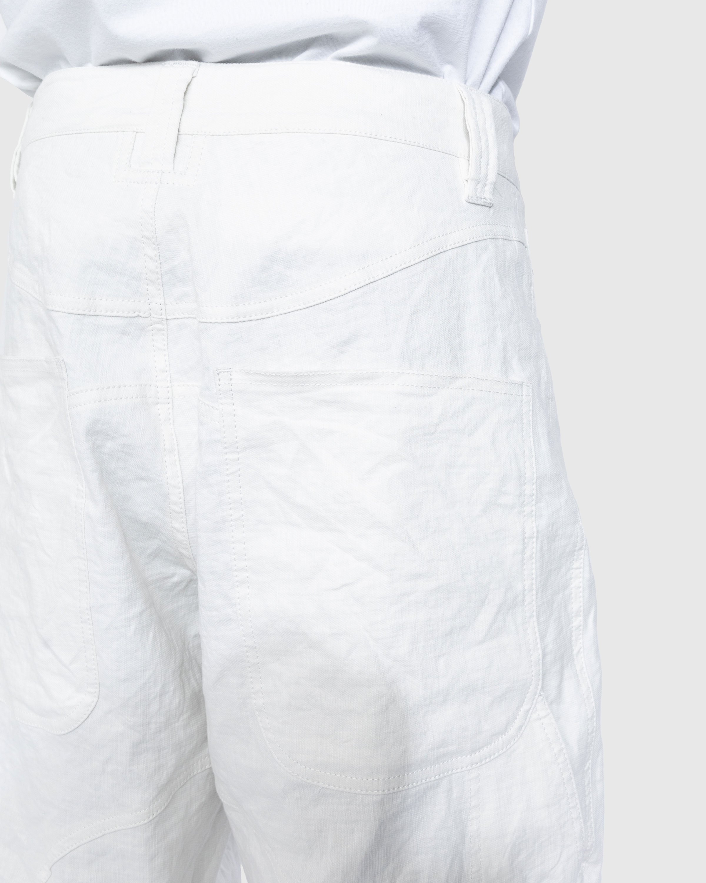 Trussardi - Wrinkled Cotton Trousers White - Clothing - White - Image 5