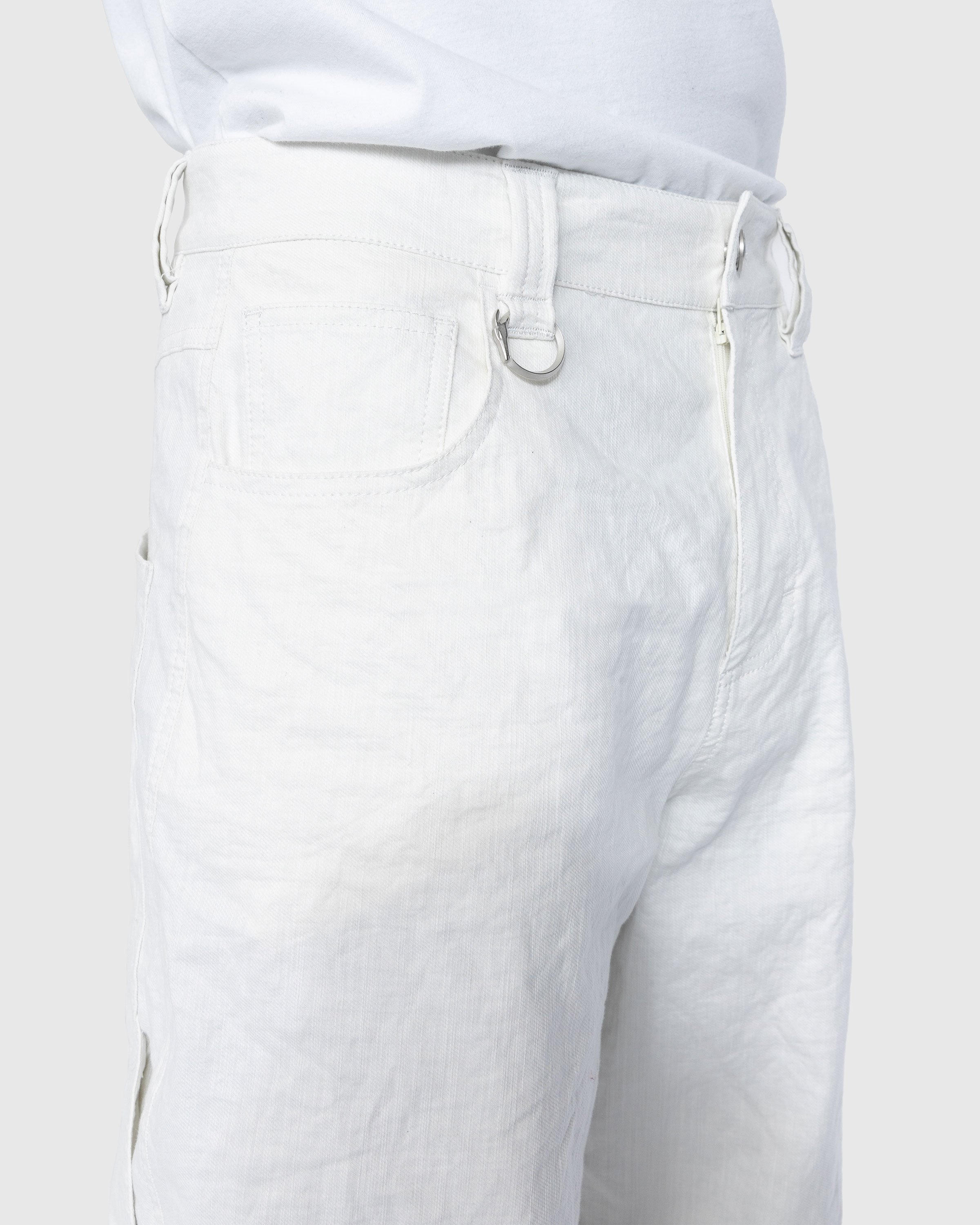 Trussardi - Wrinkled Cotton Trousers White - Clothing - White - Image 6