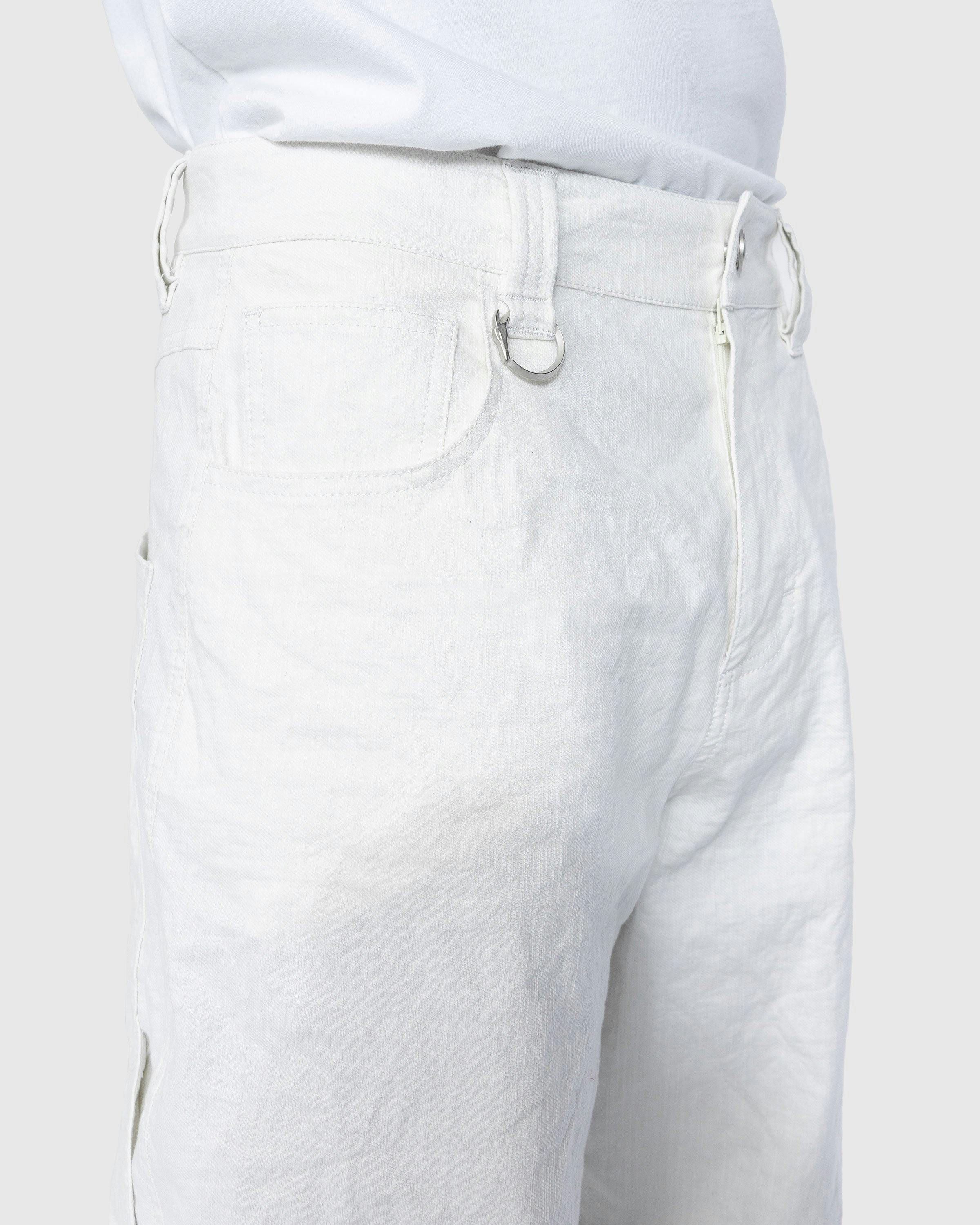 Trussardi - Wrinkled Cotton Trousers White - Clothing - White - Image 6