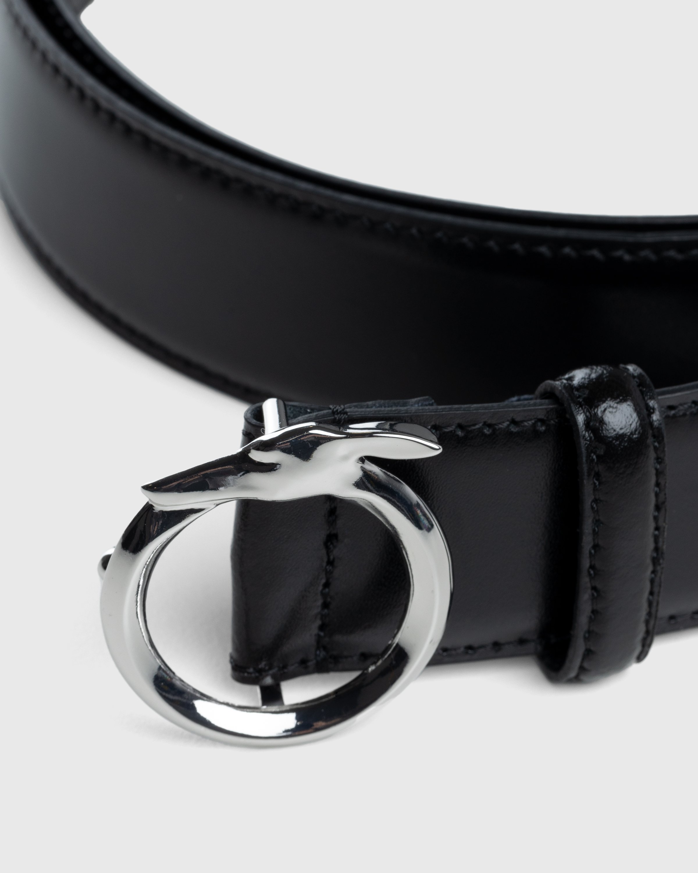 Trussardi - Leather Greyhound Belt Black - Accessories - Black - Image 2