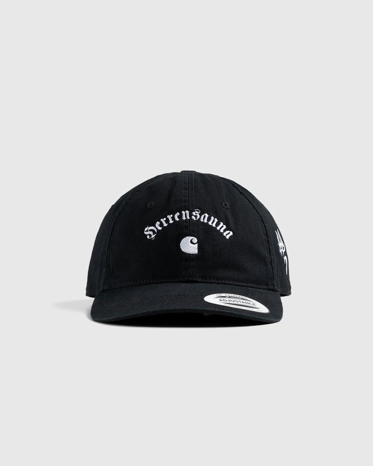 Carhartt WIP x Herrensauna - Logo Cap Black White - Accessories - Black - Image 2