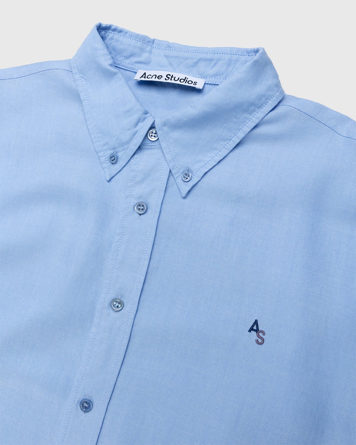 Acne Studios - Classic Monogram Button-Up Shirt Light Blue - Clothing - Blue - Image 4