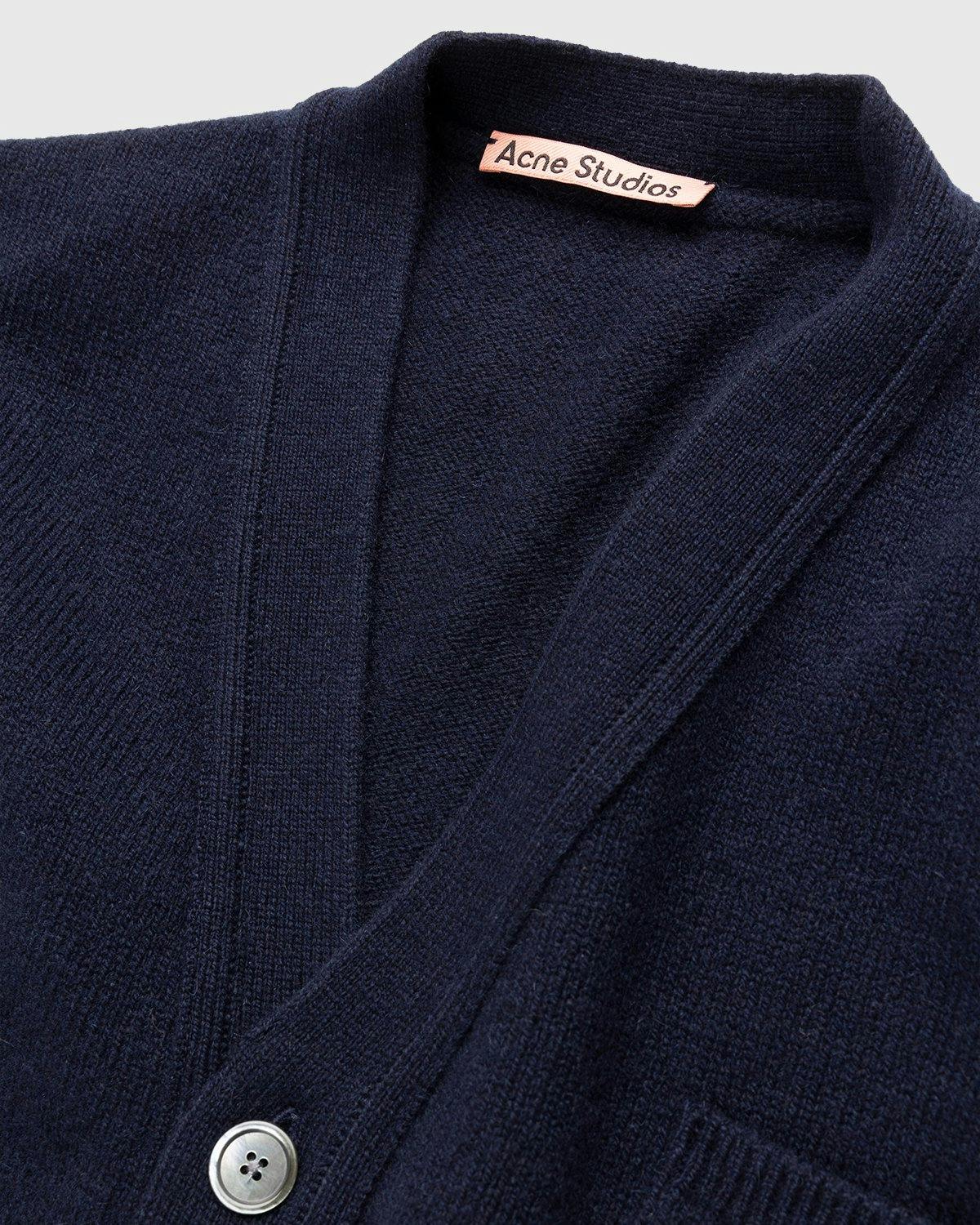 Acne Studios - Cashmere Cardigan Navy - Clothing - Blue - Image 4