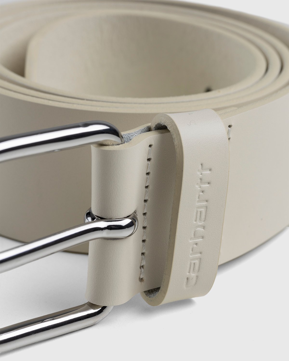 Carhartt WIP - Script Leather Belt Natural Silver - Accessories - Silver - Image 2