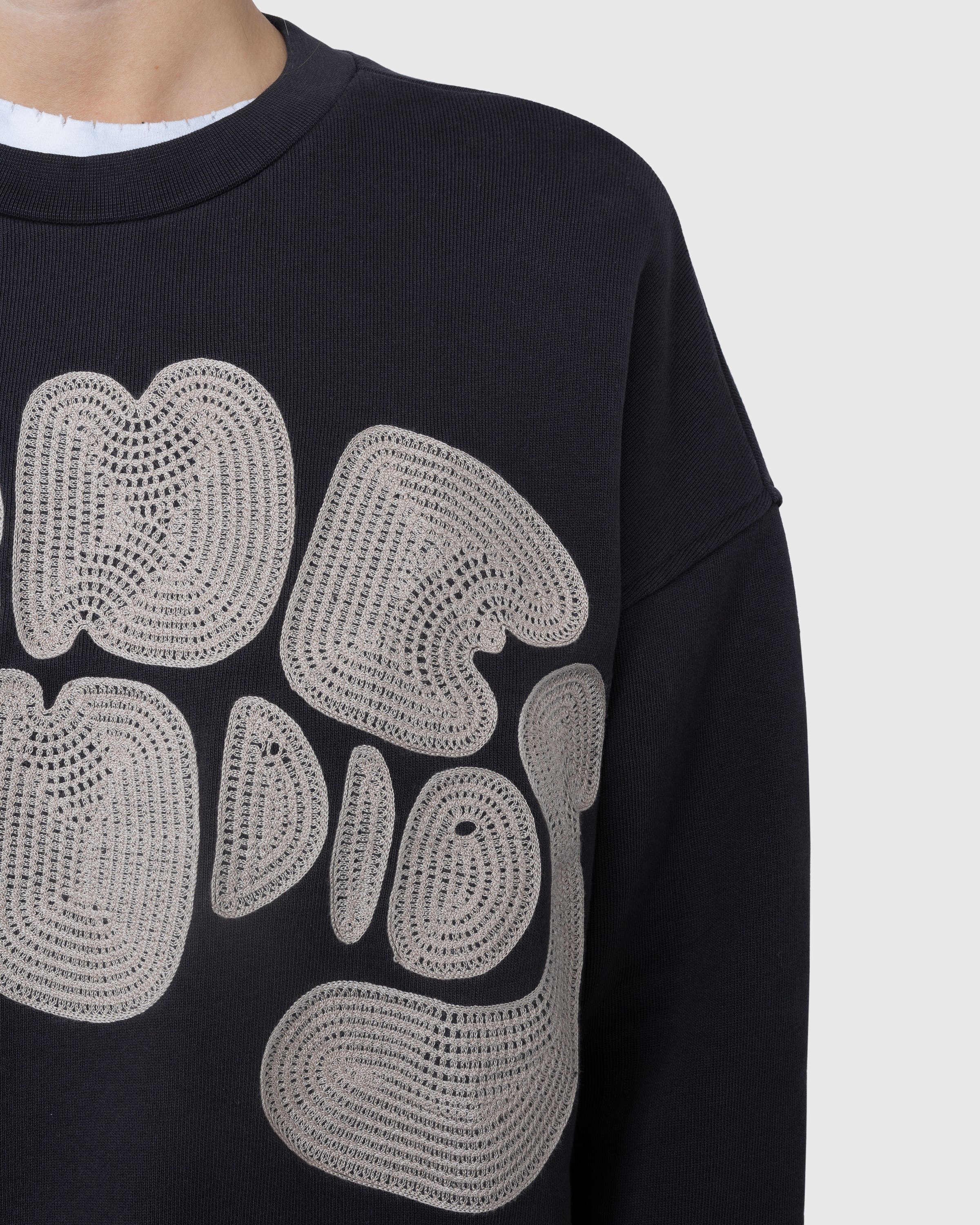Acne Studios - Bubble Logo Crewneck Sweater Anthracite Grey - Clothing - Black - Image 6