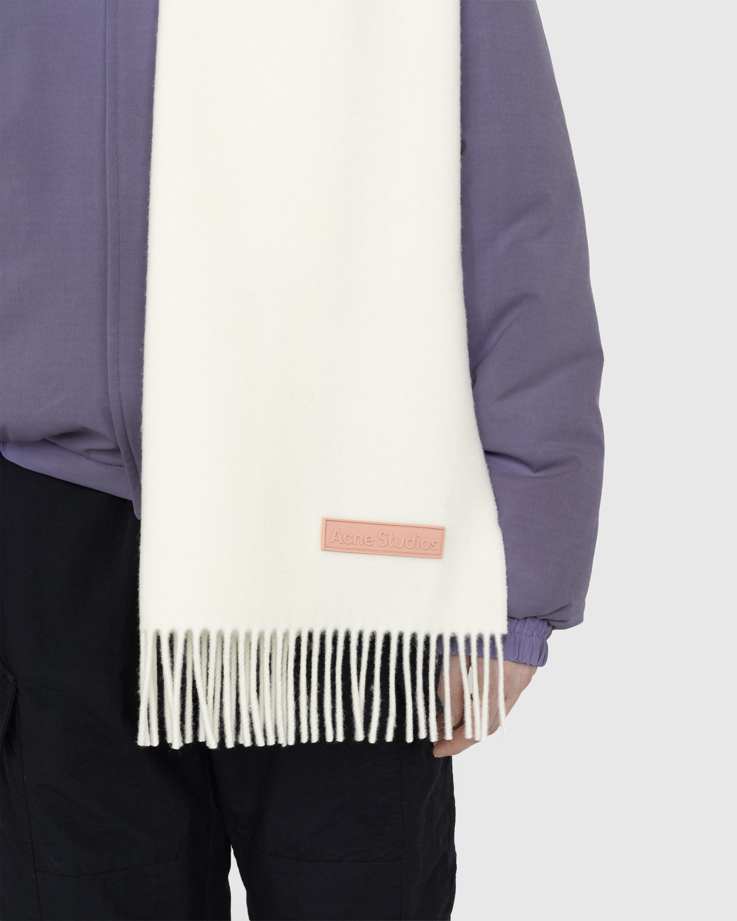 Acne Studios - Rich Wool Fringe Scarf - Accessories - White - Image 4