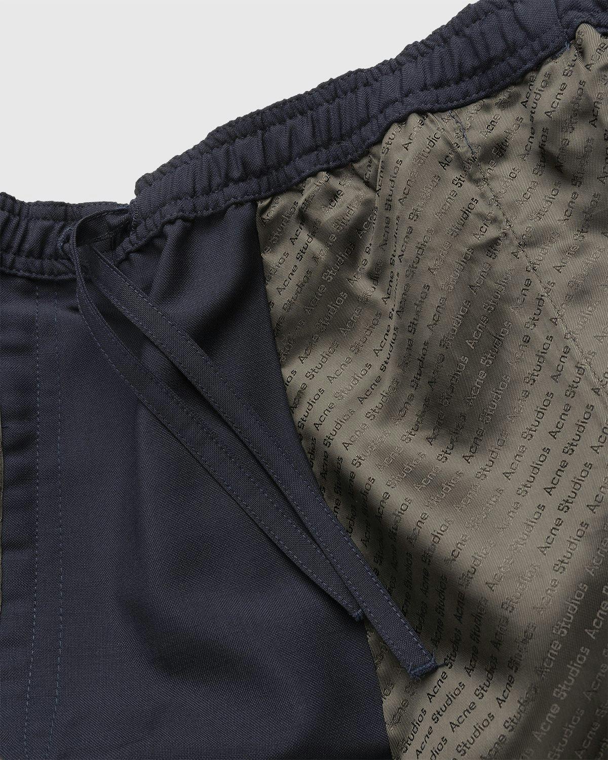 Acne Studios - Mohair Blend Drawstring Trousers Navy - Clothing - Blue - Image 5