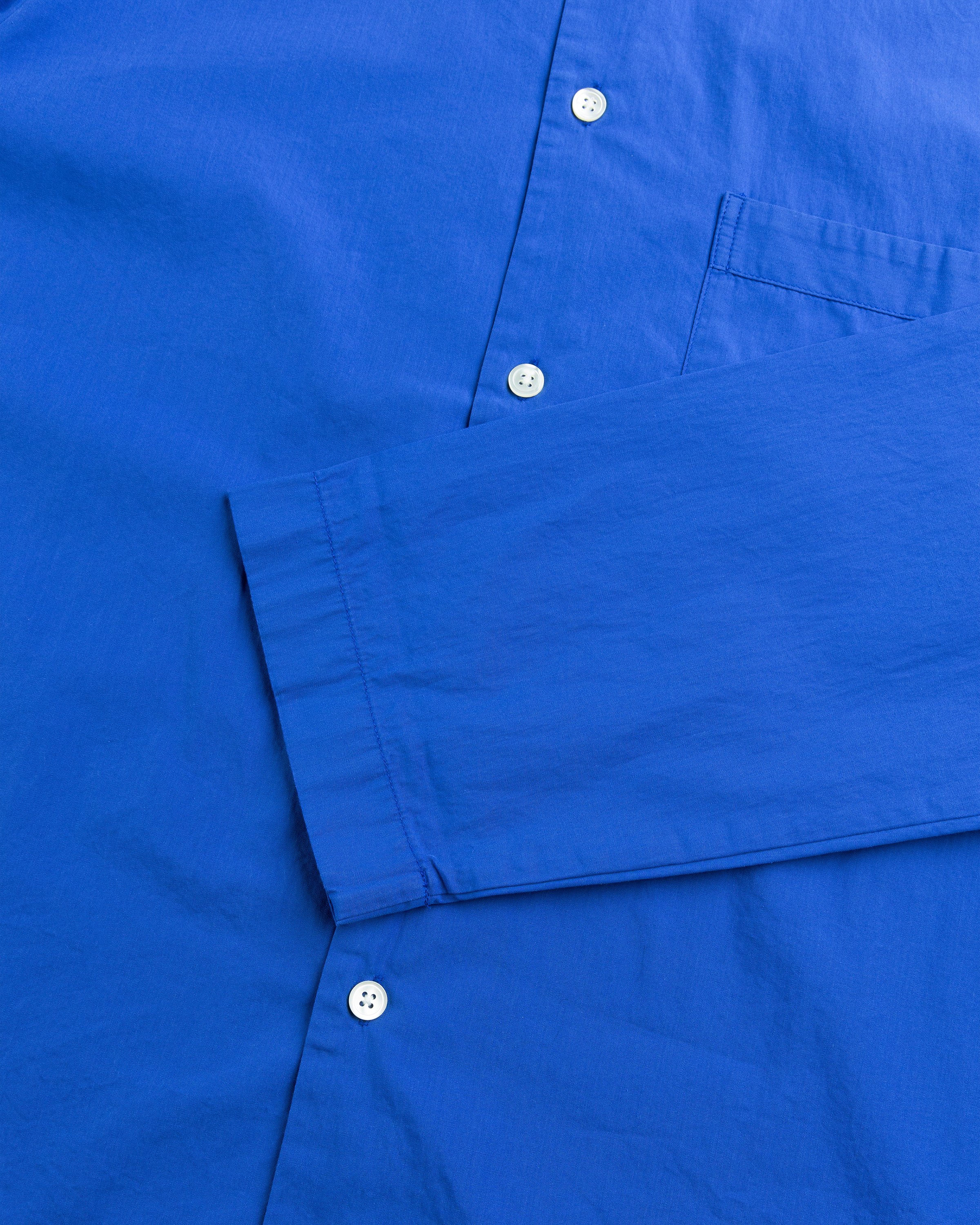 Tekla - Cotton Poplin Pyjamas Shirt Royal Blue - Clothing - Blue - Image 6