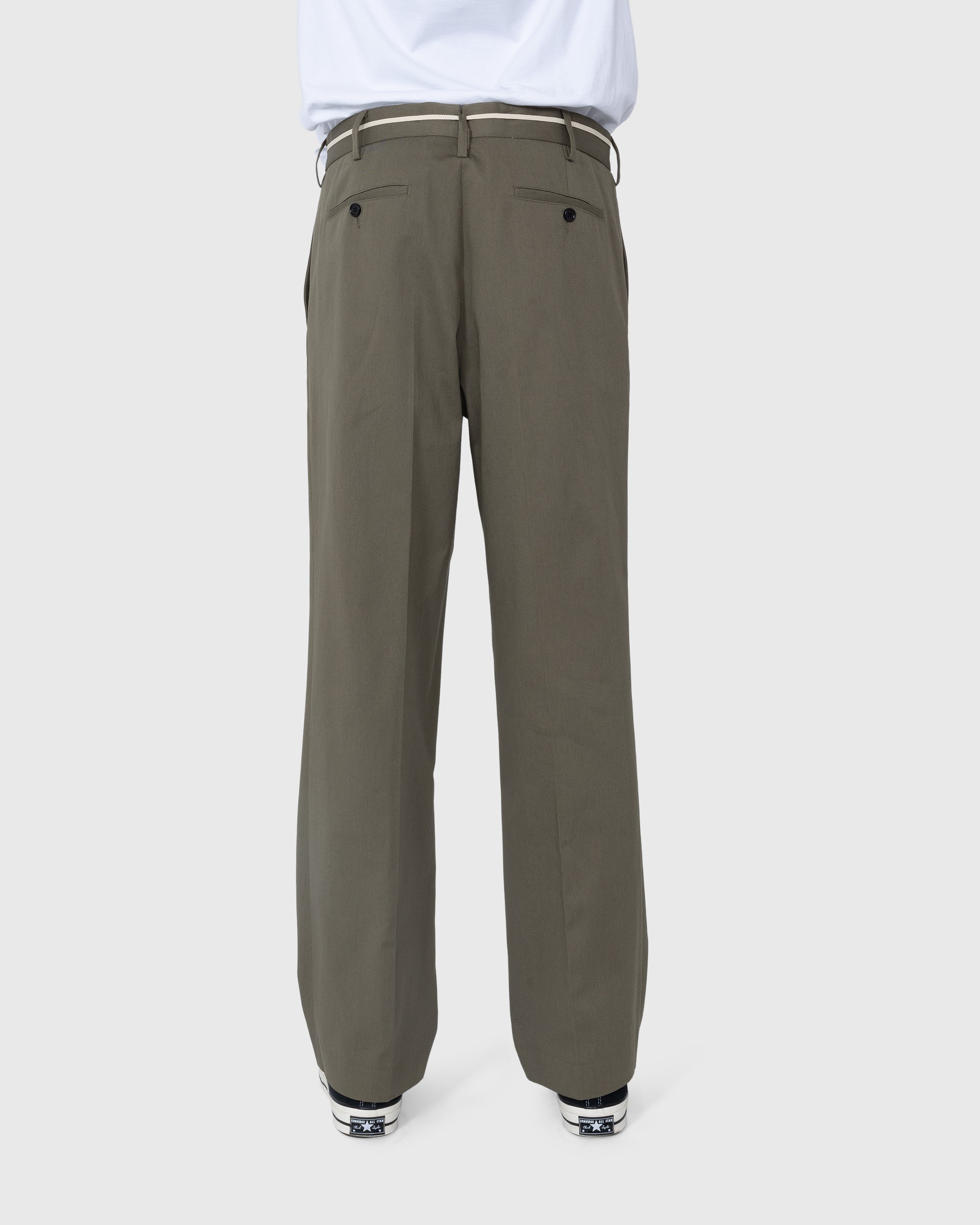 Marni - Gabardine Cotton Cropped Trousers Stone Green - Clothing - Green - Image 4