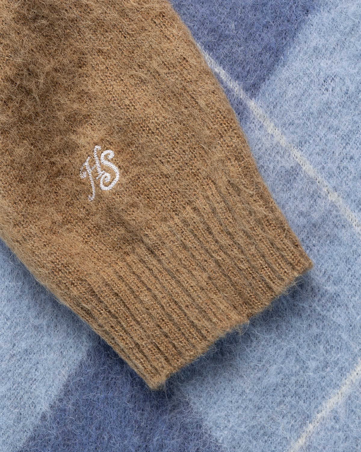 Highsnobiety - Check Alpaca Sweater Multi Blue - Clothing - Blue - Image 4