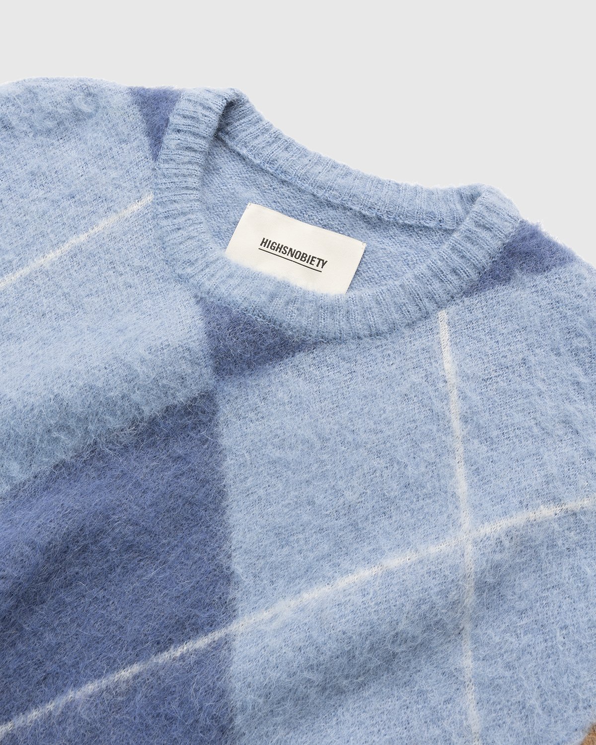 Highsnobiety - Check Alpaca Sweater Multi Blue - Clothing - Blue - Image 5