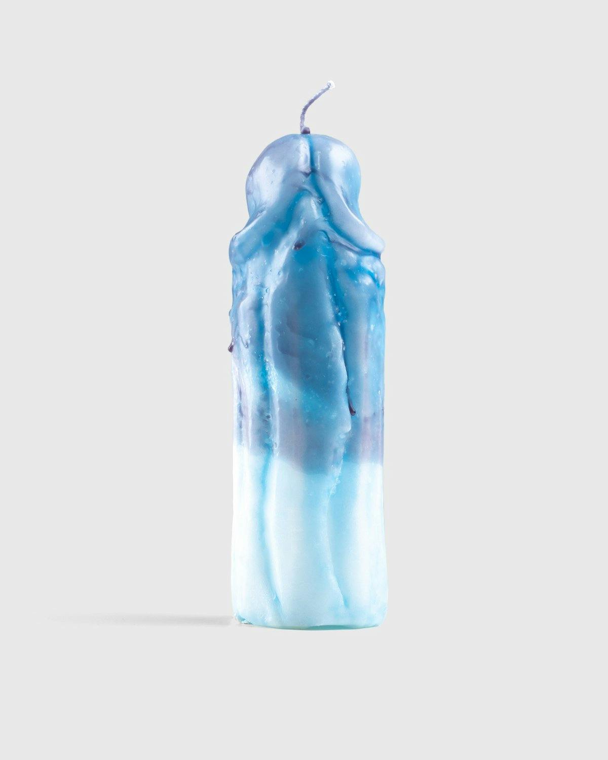 Laura Welker - Hand Carved Wax Candle Blue - Lifestyle - Blue - Image 2