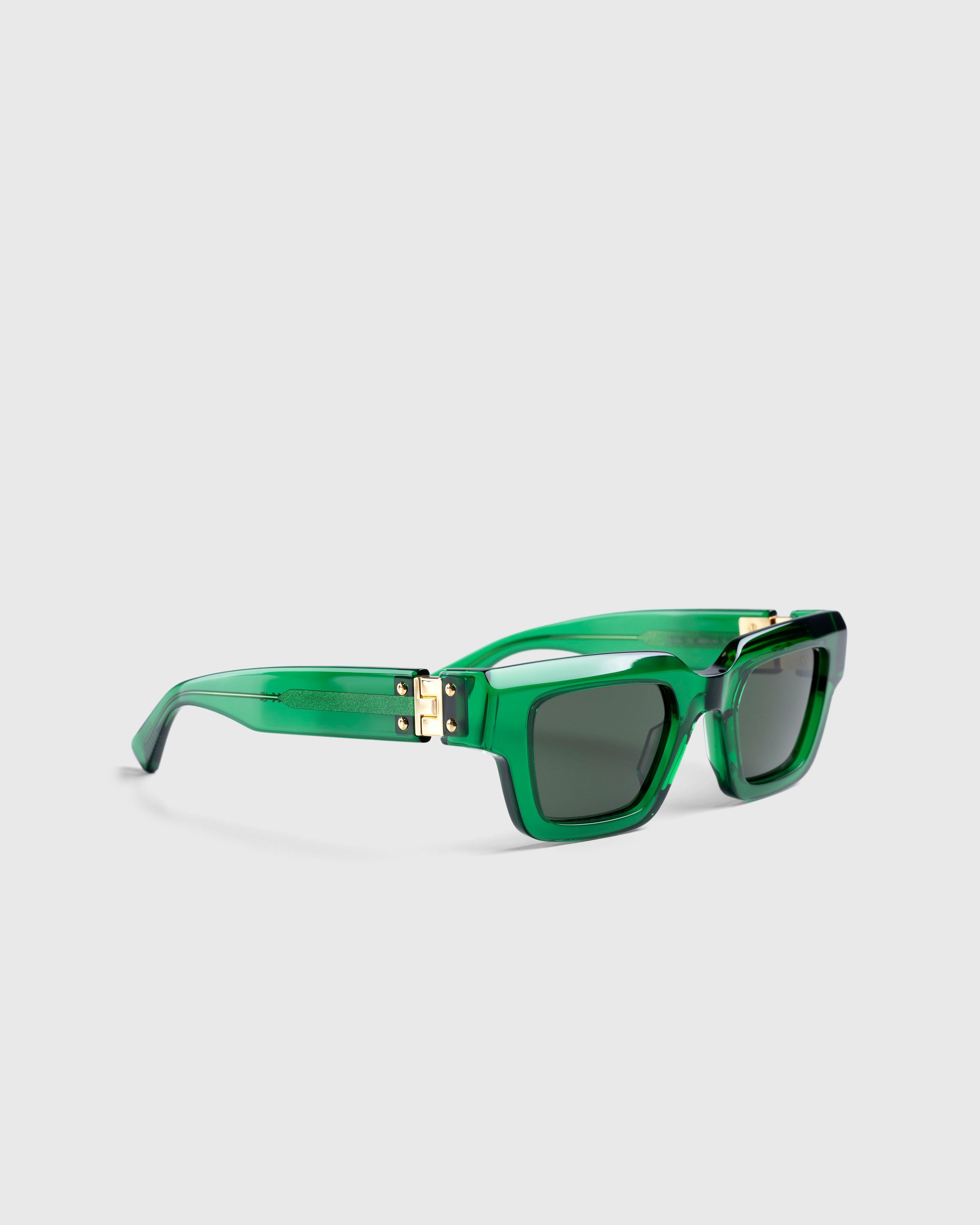 Bottega Veneta - Hinge Acetate Square Sunglasses Green - Accessories - Green - Image 2