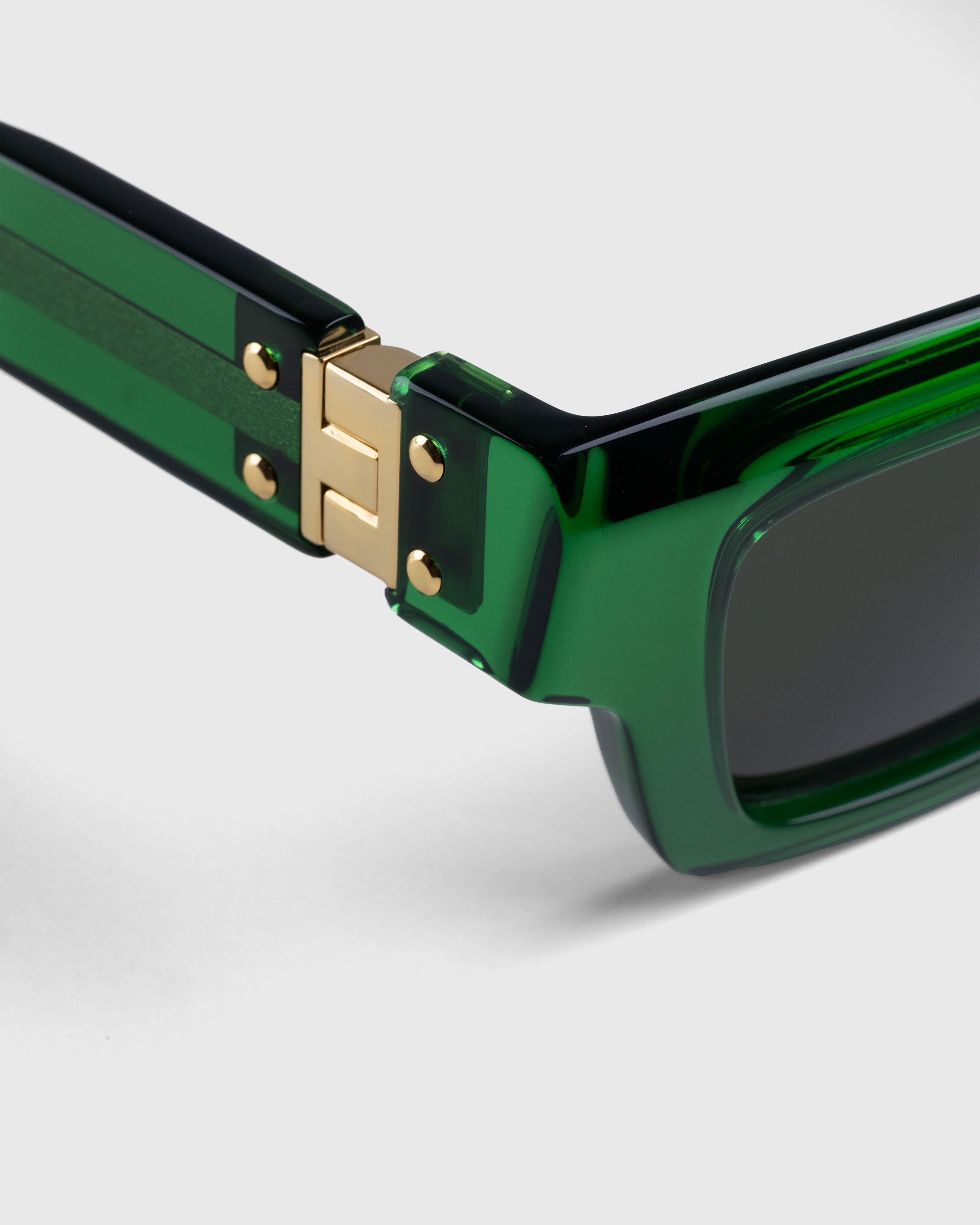 Bottega Veneta - Hinge Acetate Square Sunglasses Green - Accessories - Green - Image 3