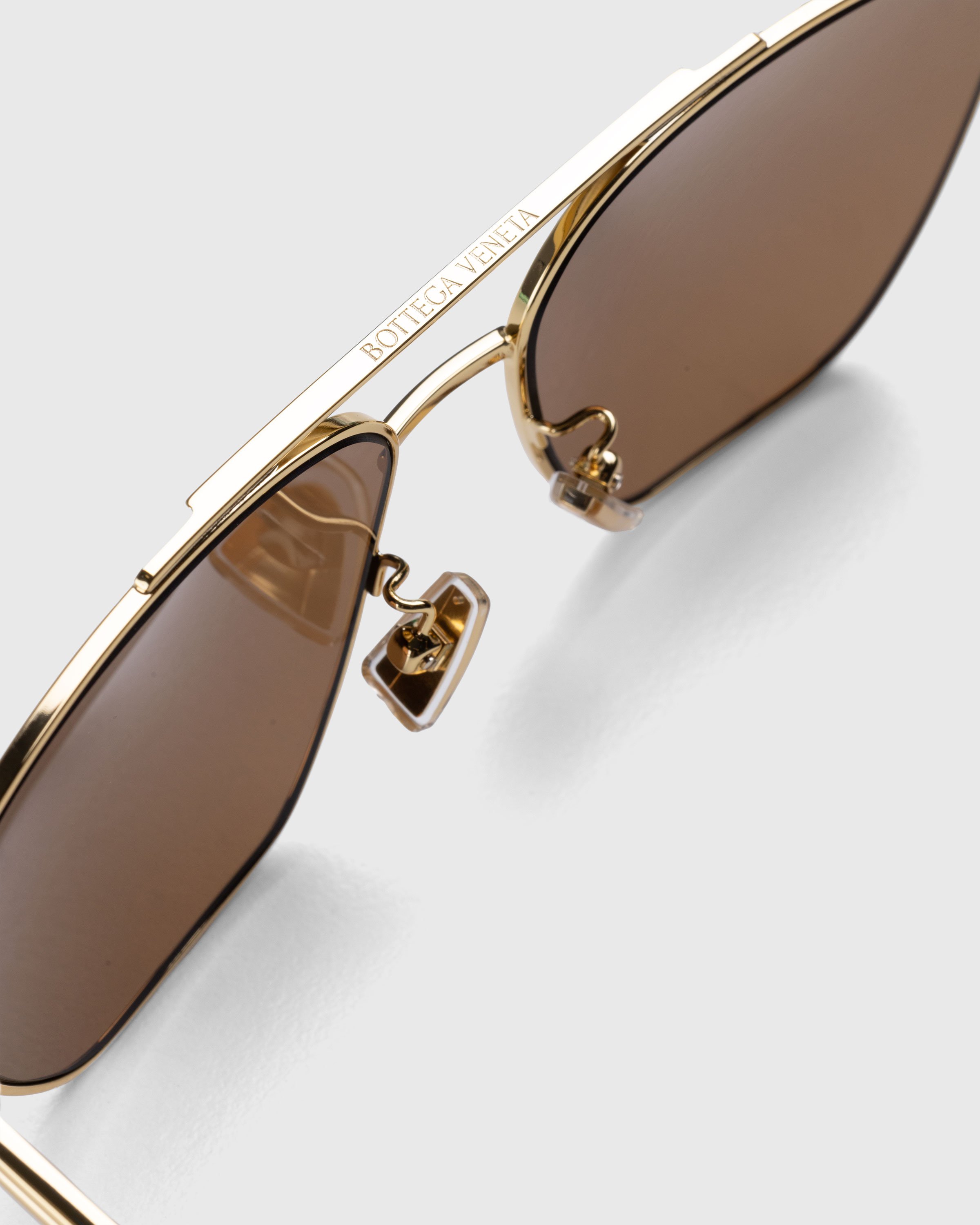 Bottega Veneta - Pilot Square Frame Sunglasses Gold - Accessories - Gold - Image 3