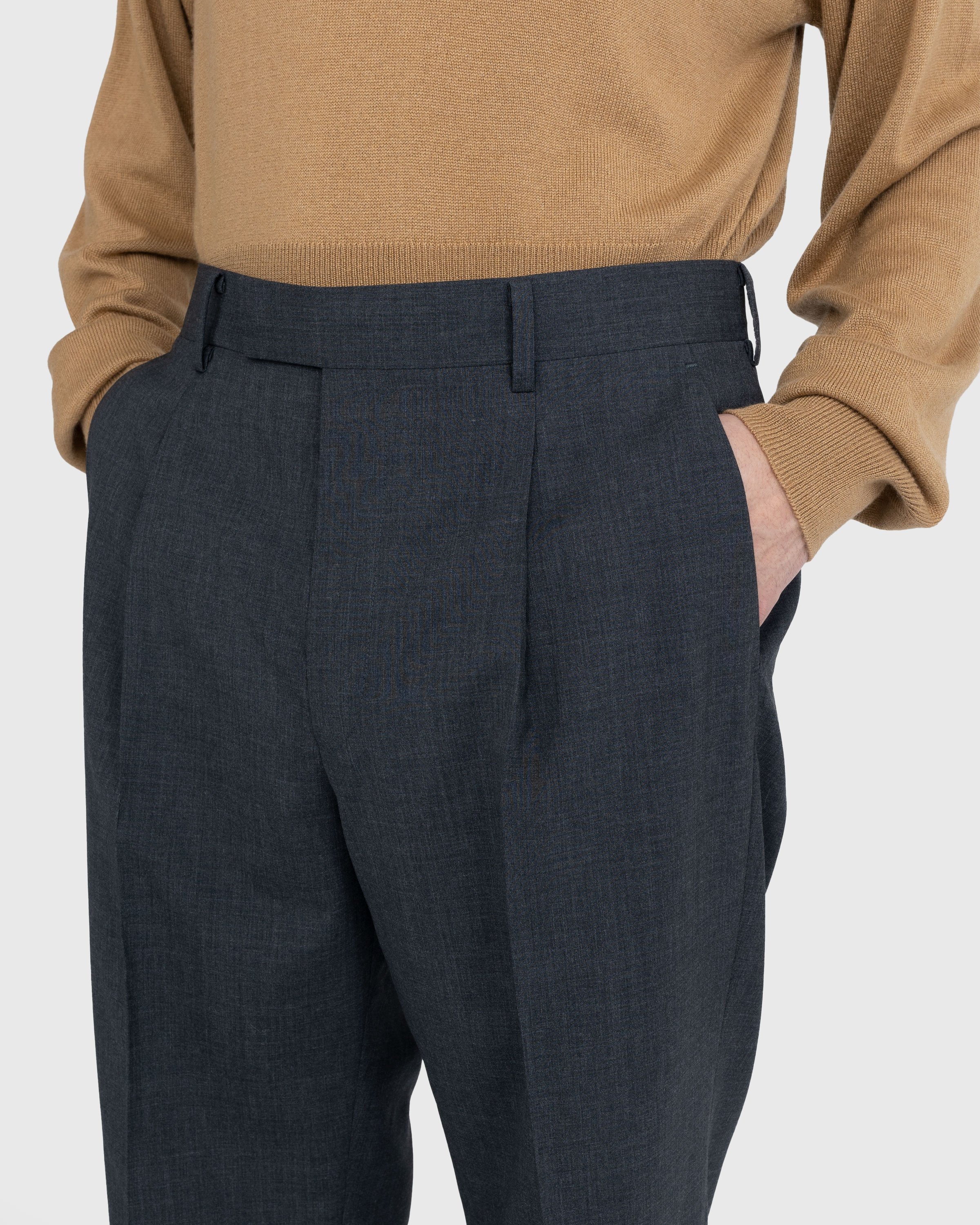 Auralee - Super Fine Tropical Wool Slacks Charcoal - Clothing - Grey - Image 5
