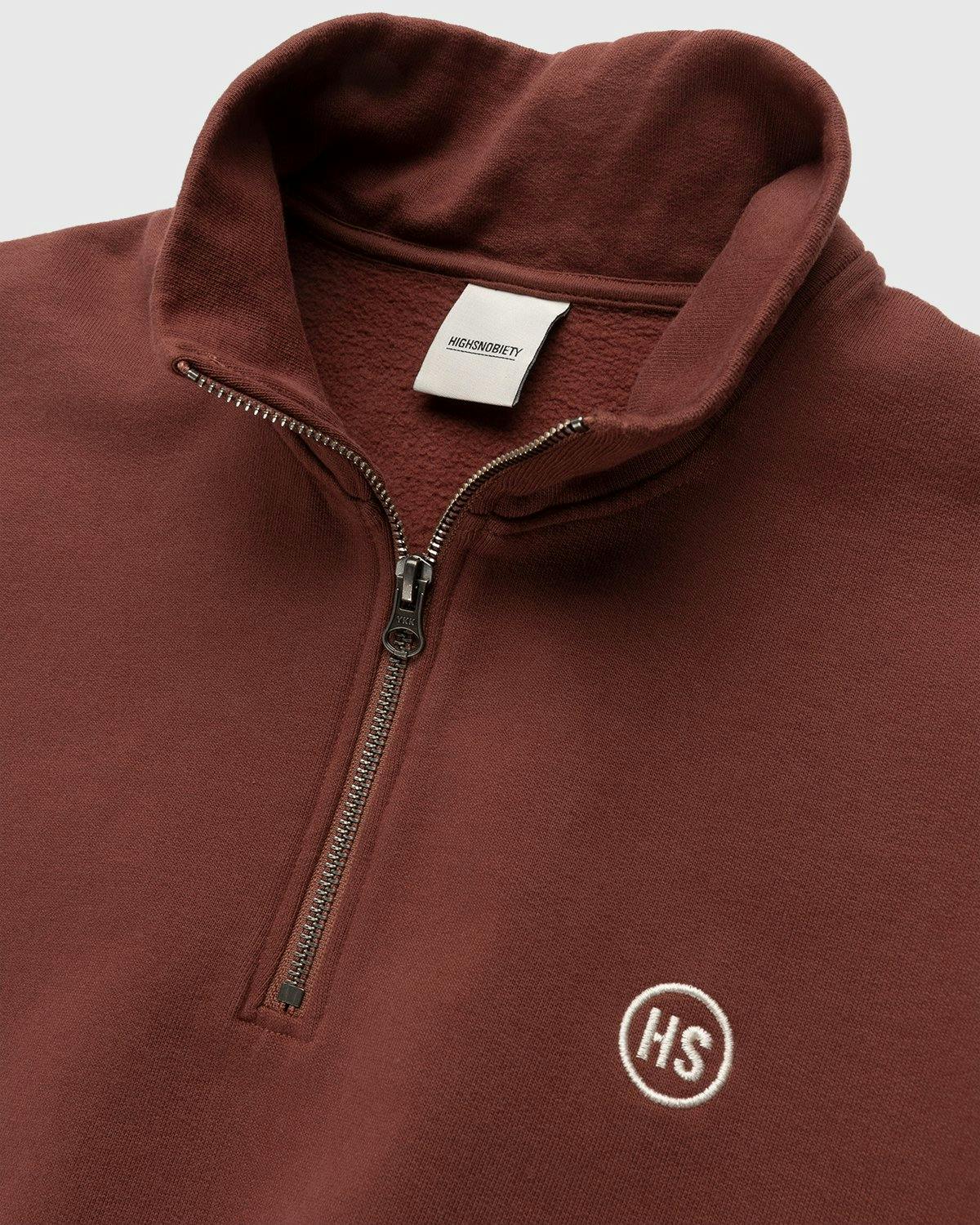 Highsnobiety - Zip Mock Neck Staples Fleece Brown - Clothing - Brown - Image 4