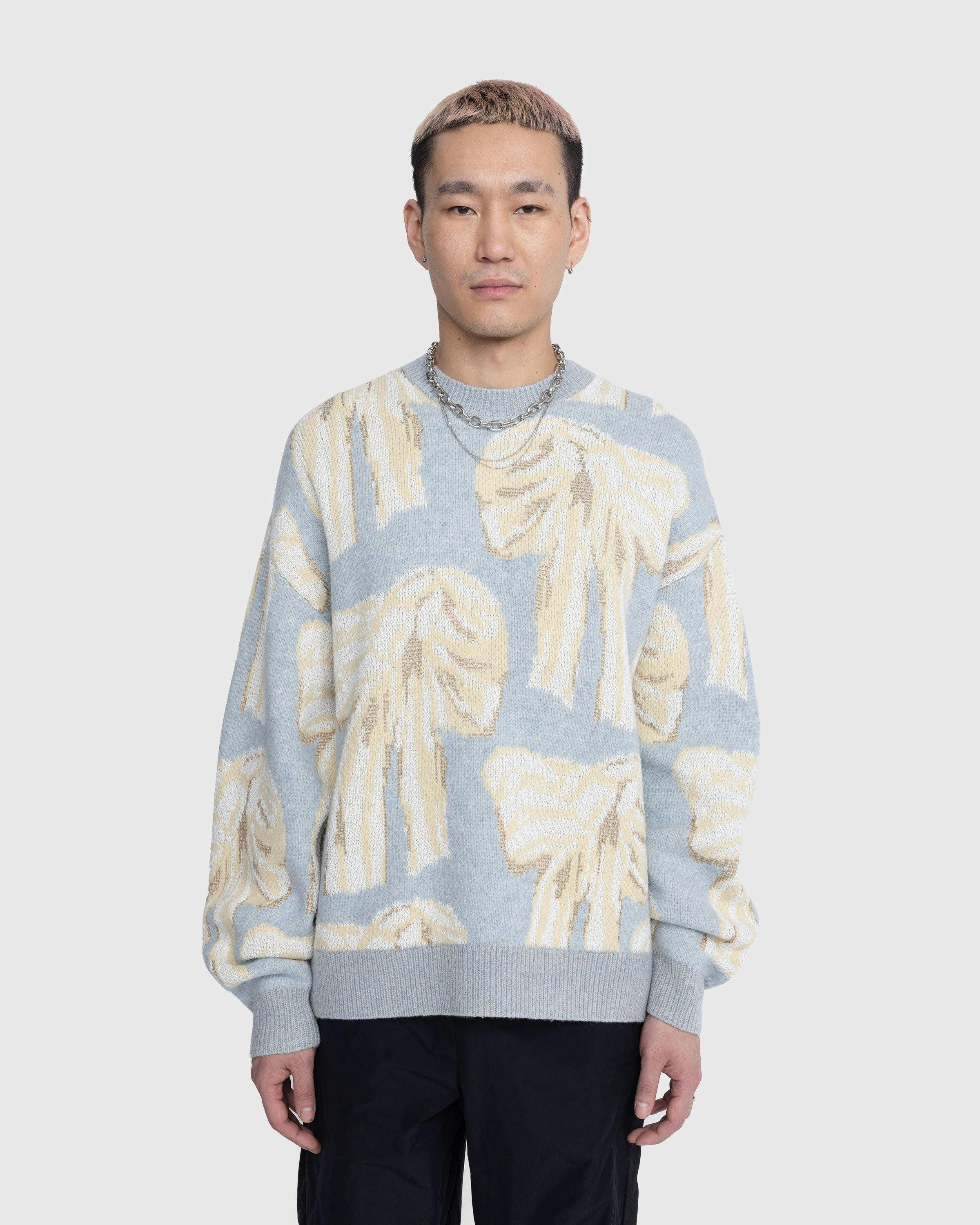 Acne Studios - Jacquard Pattern Crewneck Sweater Blue - Clothing - Blue - Image 2