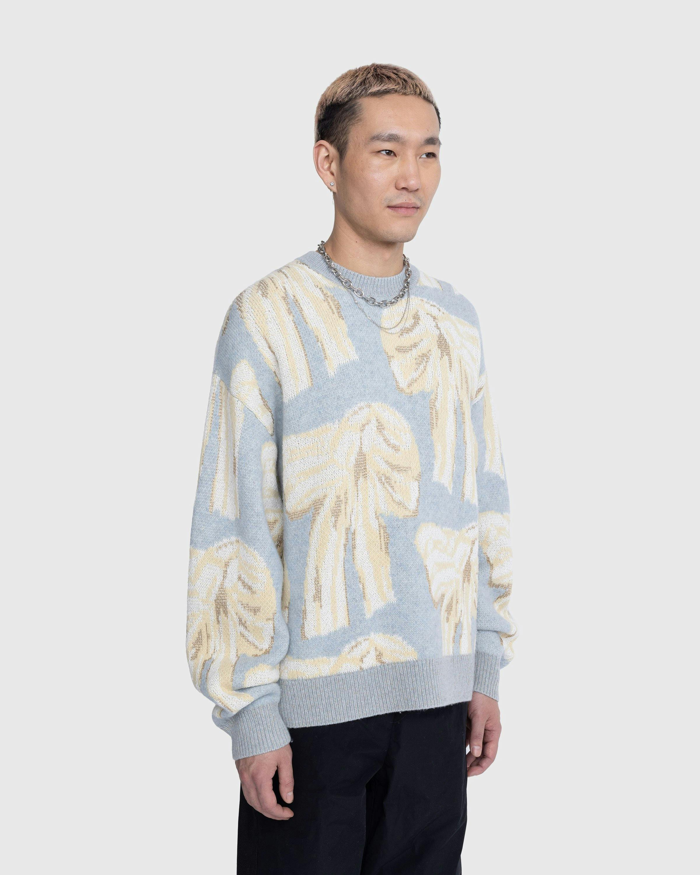 Acne Studios - Jacquard Pattern Crewneck Sweater Blue - Clothing - Blue - Image 4