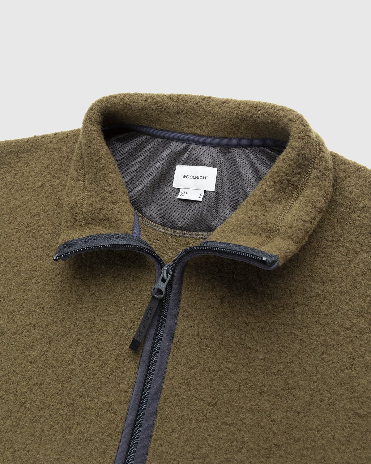 Woolrich - Terra Light Melton Full-Zip Olive - Clothing - Beige - Image 3