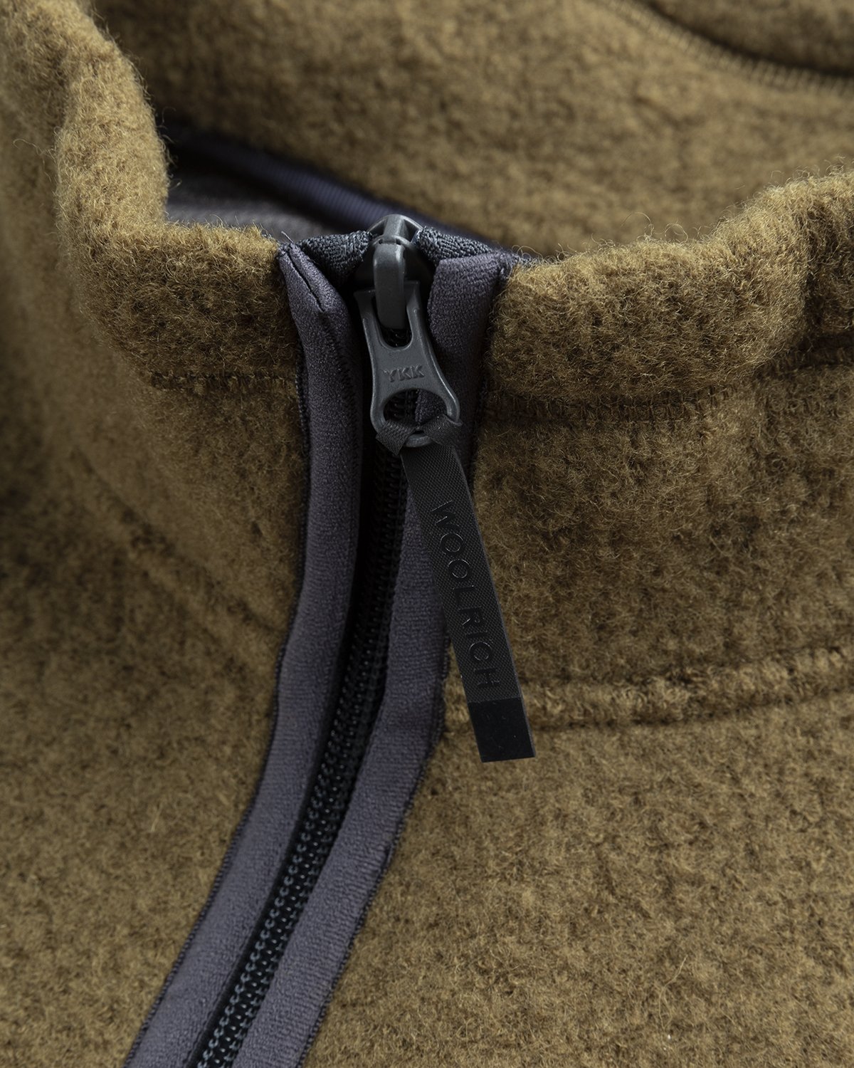 Woolrich - Terra Light Melton Full-Zip Olive - Clothing - Beige - Image 4