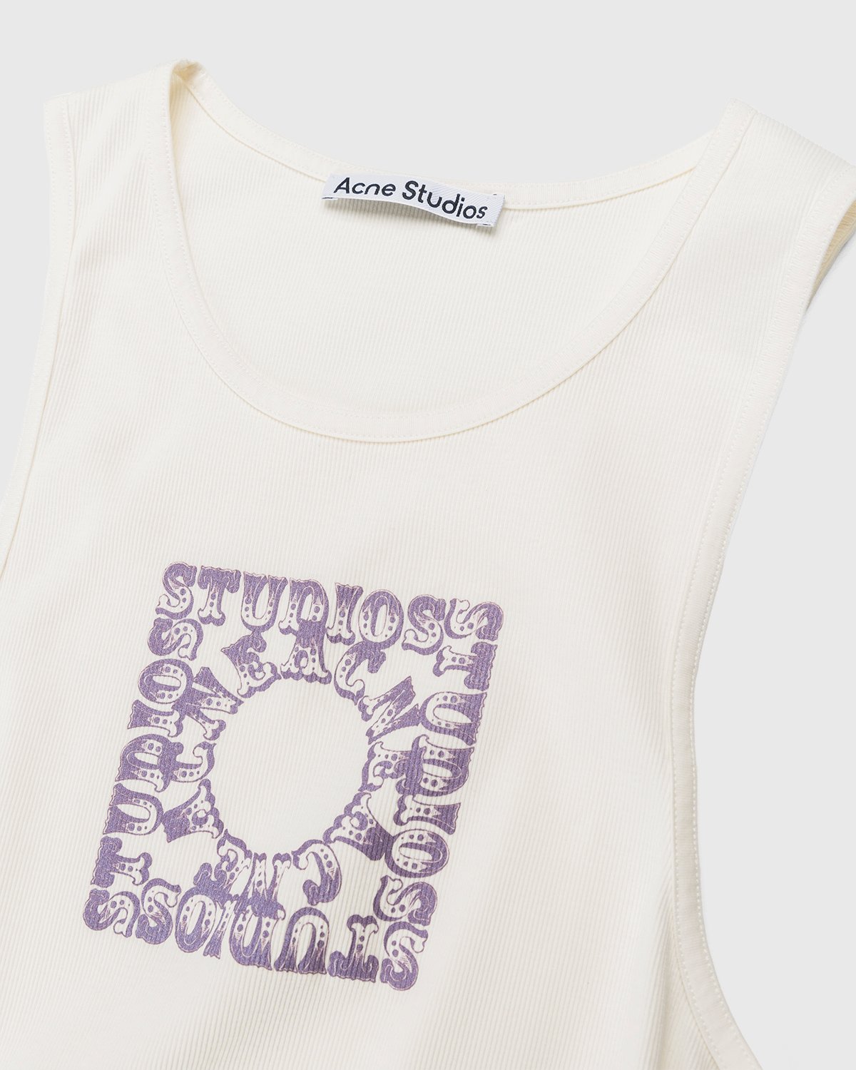 Acne Studios - Ribbed Circus Tank Top Off White - Clothing - White - Image 3