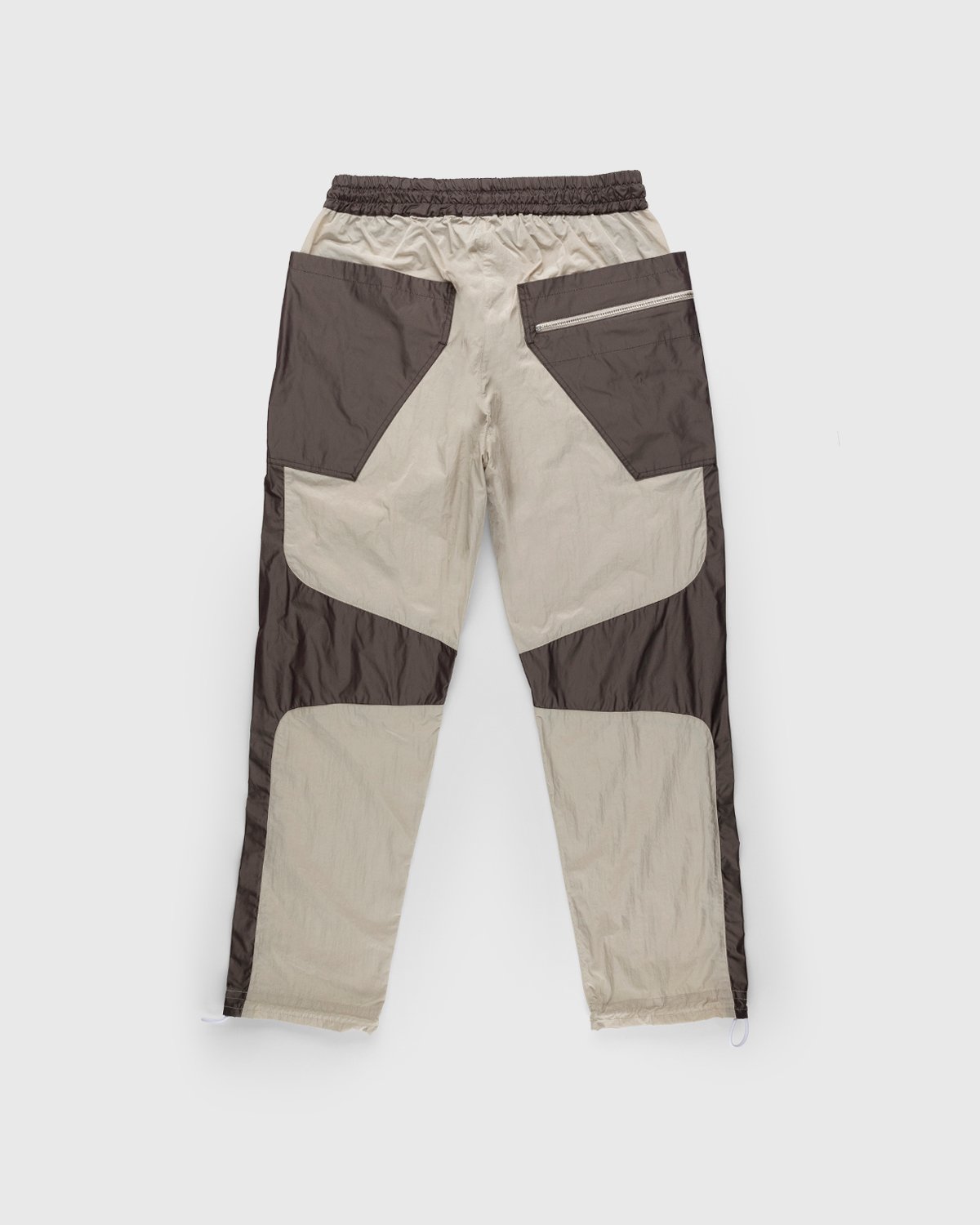 Arnar Mar Jonsson - Contrast Panelled Track Trouser Beige Chocolate - Clothing - Brown - Image 2