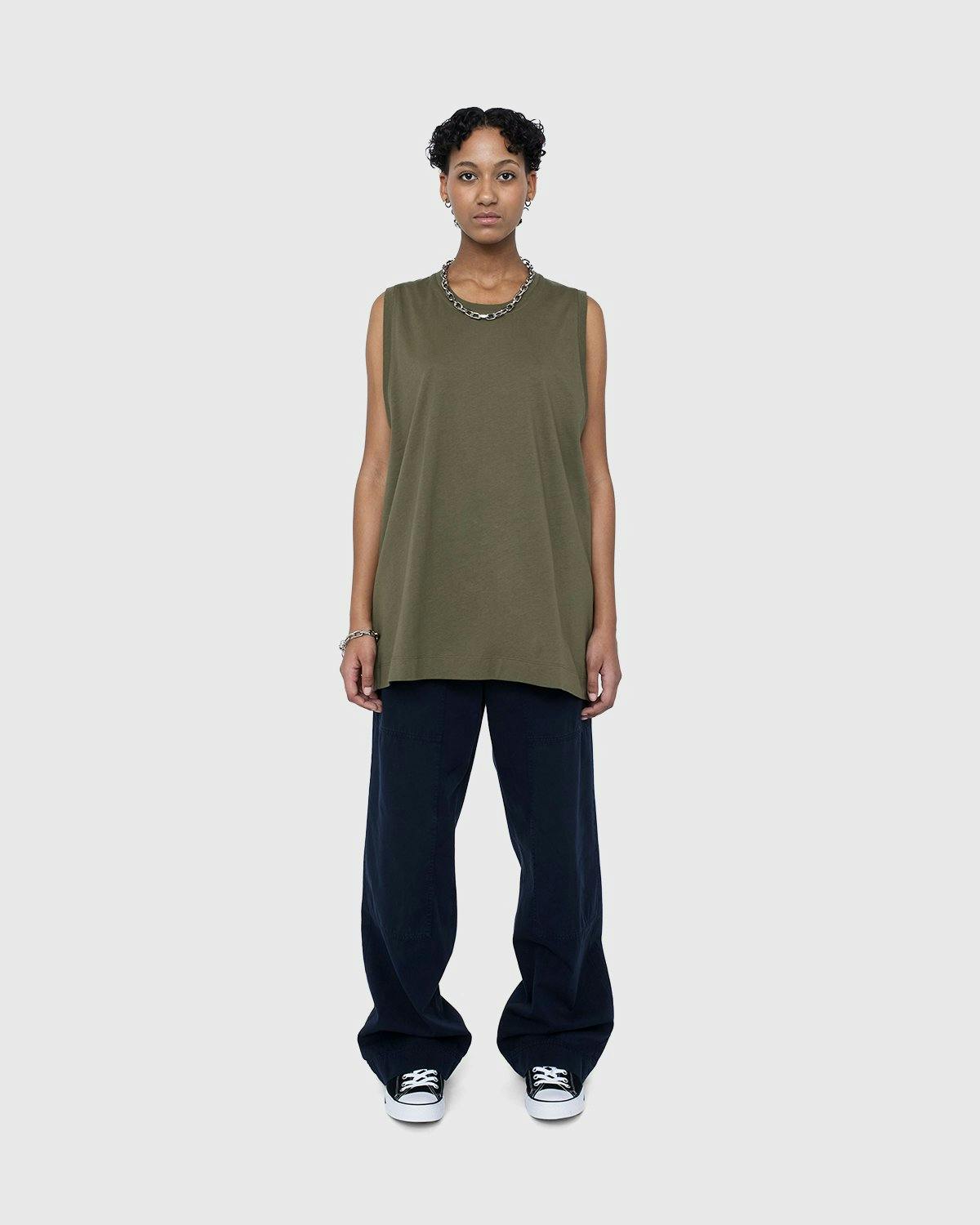 Dries van Noten - Heneta Cotton Tank Top Khaki - Clothing - Green - Image 5