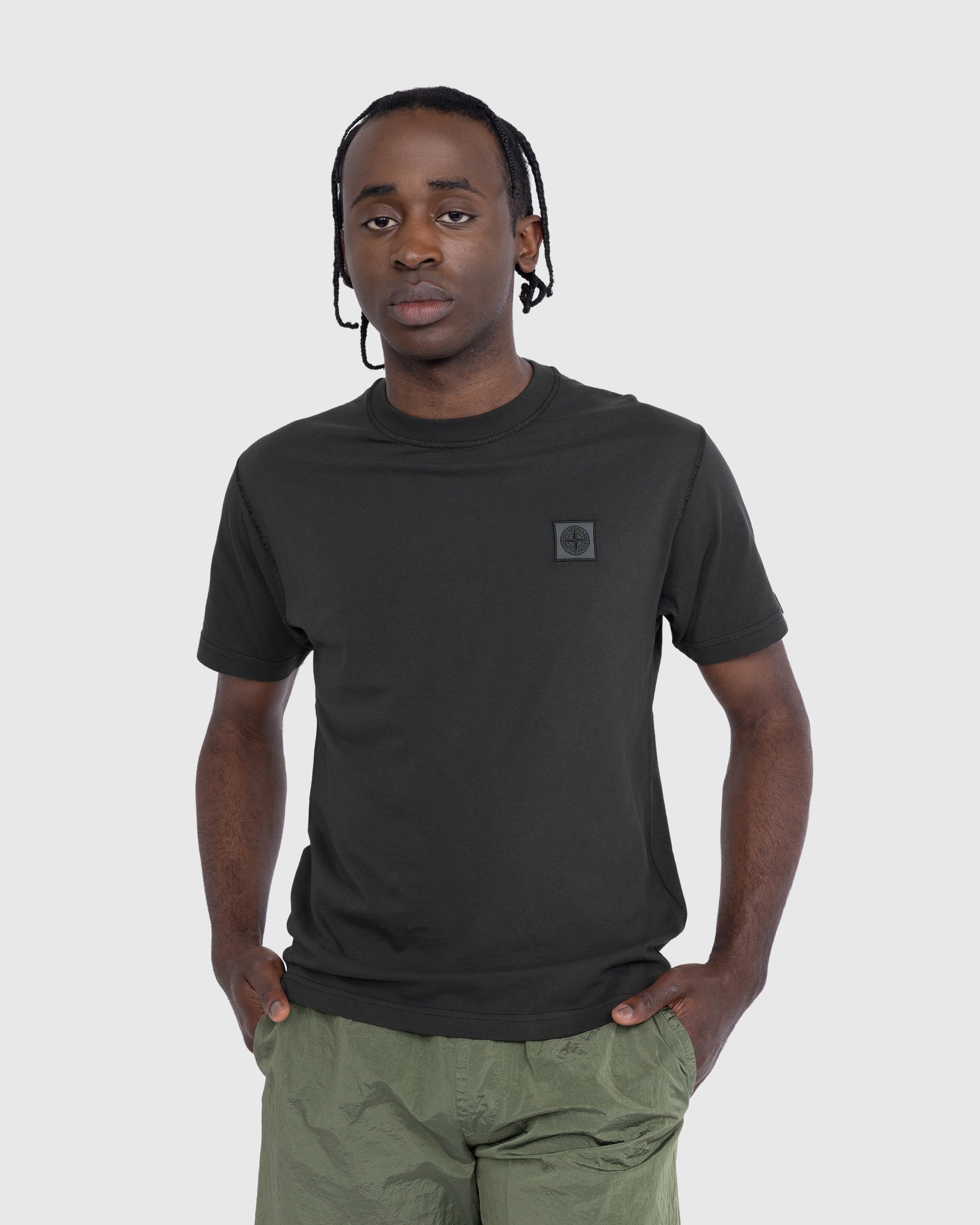 Stone Island - T-Shirt Charcoal 23757 - Clothing - Grey - Image 2