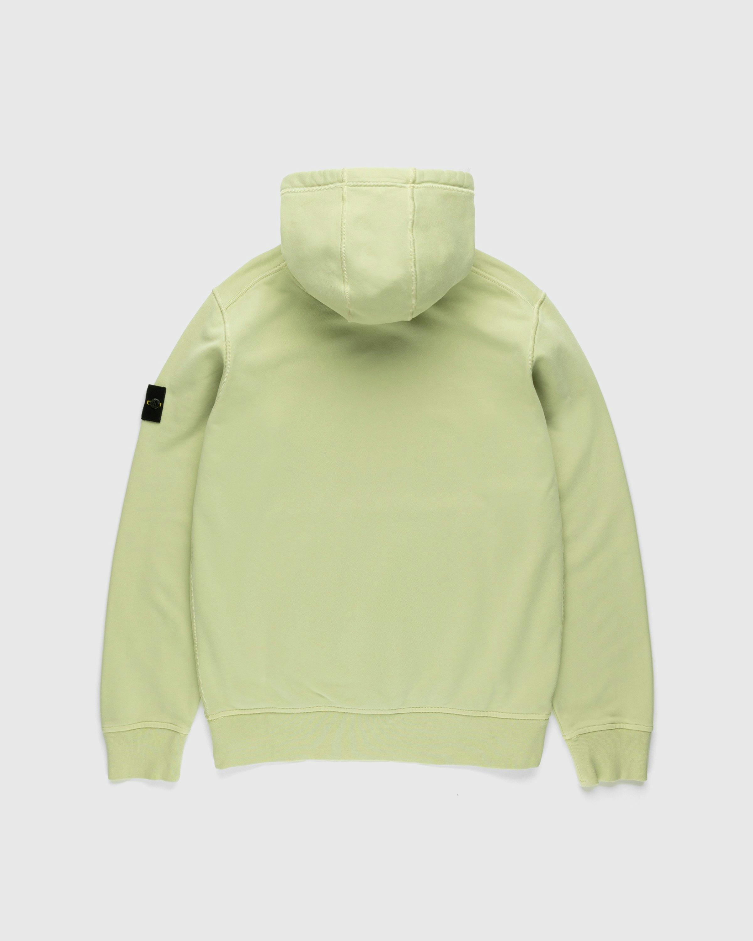 Stone Island - 64151 Garment-Dyed Cotton Fleece Hoodie Light Green - Clothing - Green - Image 2