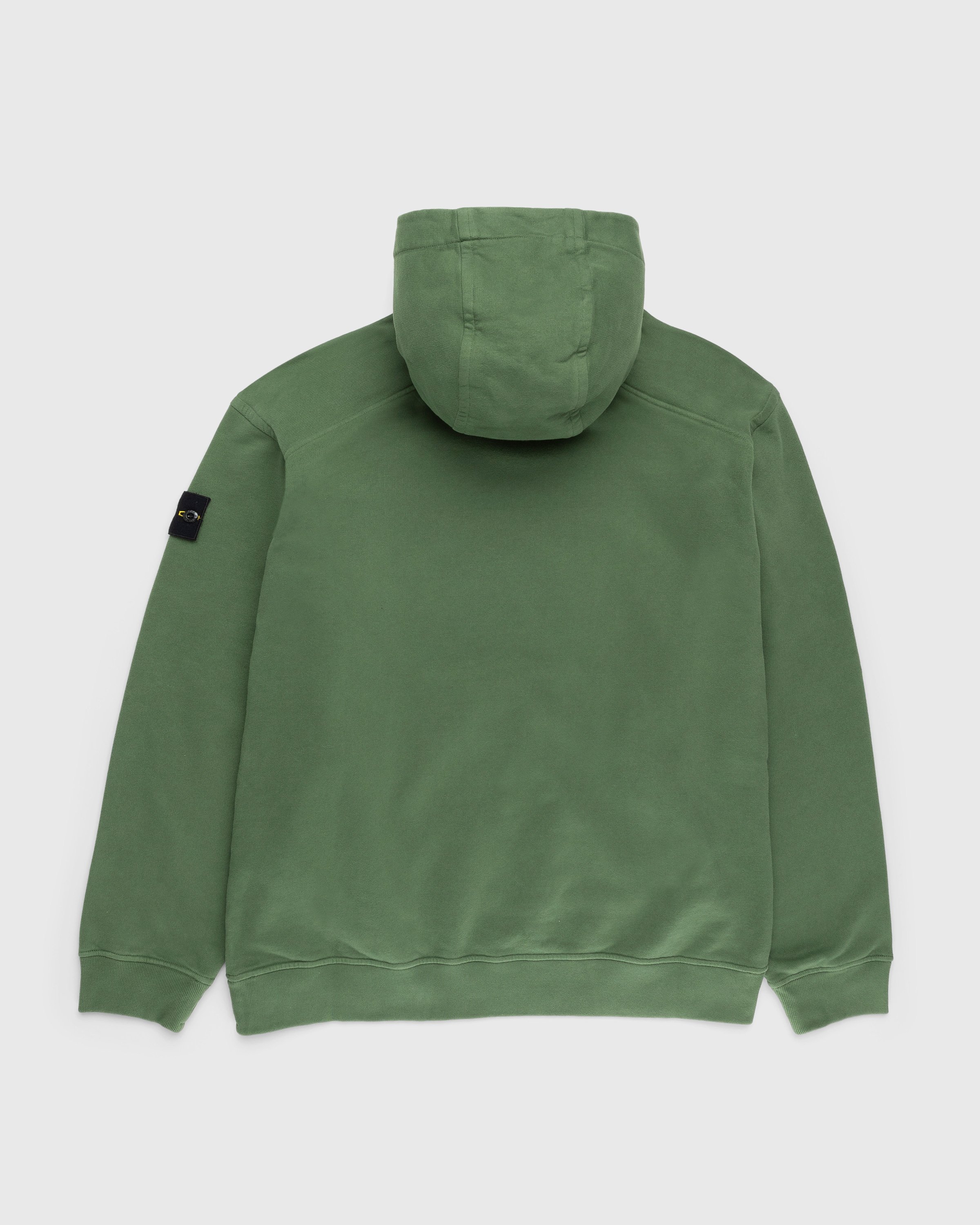 Stone Island - Garment-Dyed Fleece Hoodie Olive - Clothing - Green - Image 2