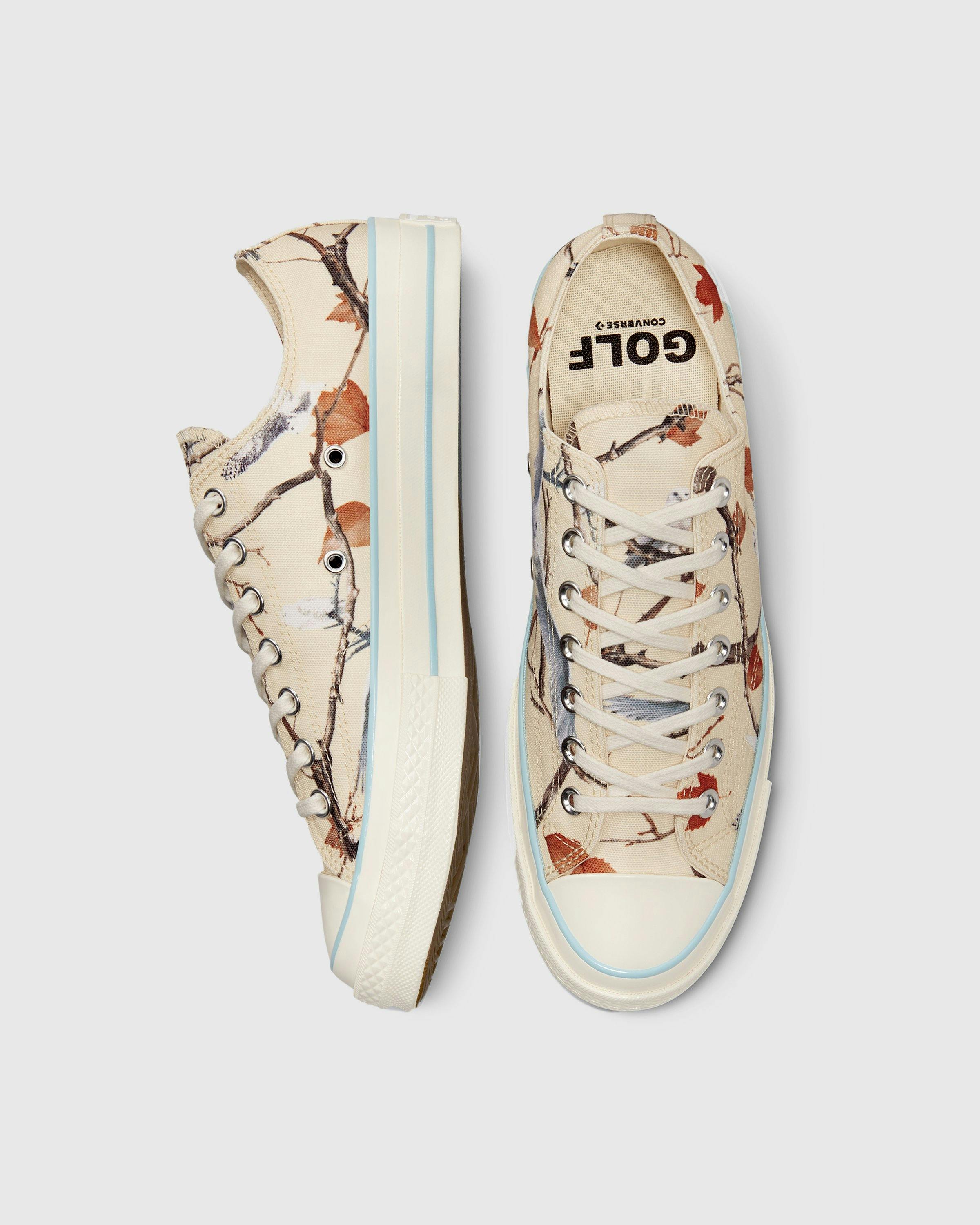 Converse x Golf Le Fleur - Chuck 70 Ox Owl Camo Egret/Corydalis Blue/Antique White - Footwear - Beige - Image 2