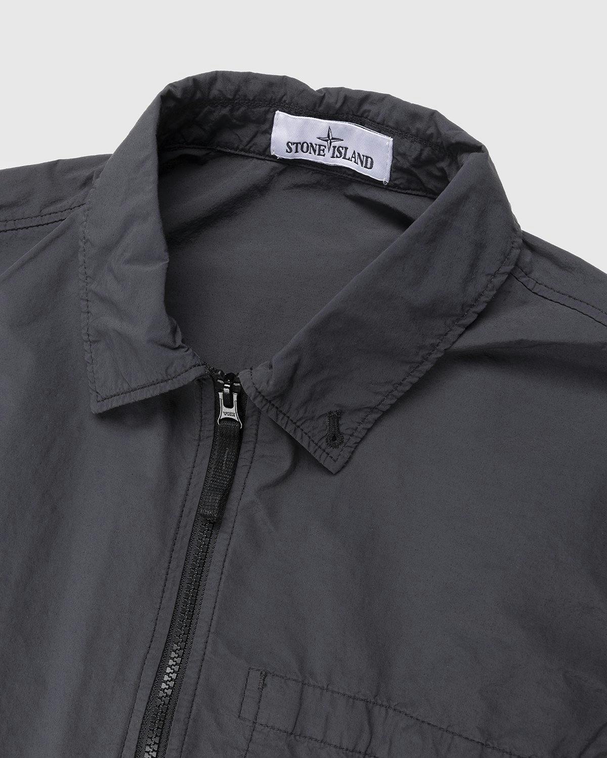 Stone Island - 10502 Garment-Dyed Naslan Light Overshirt Charcoal - Clothing - Grey - Image 3