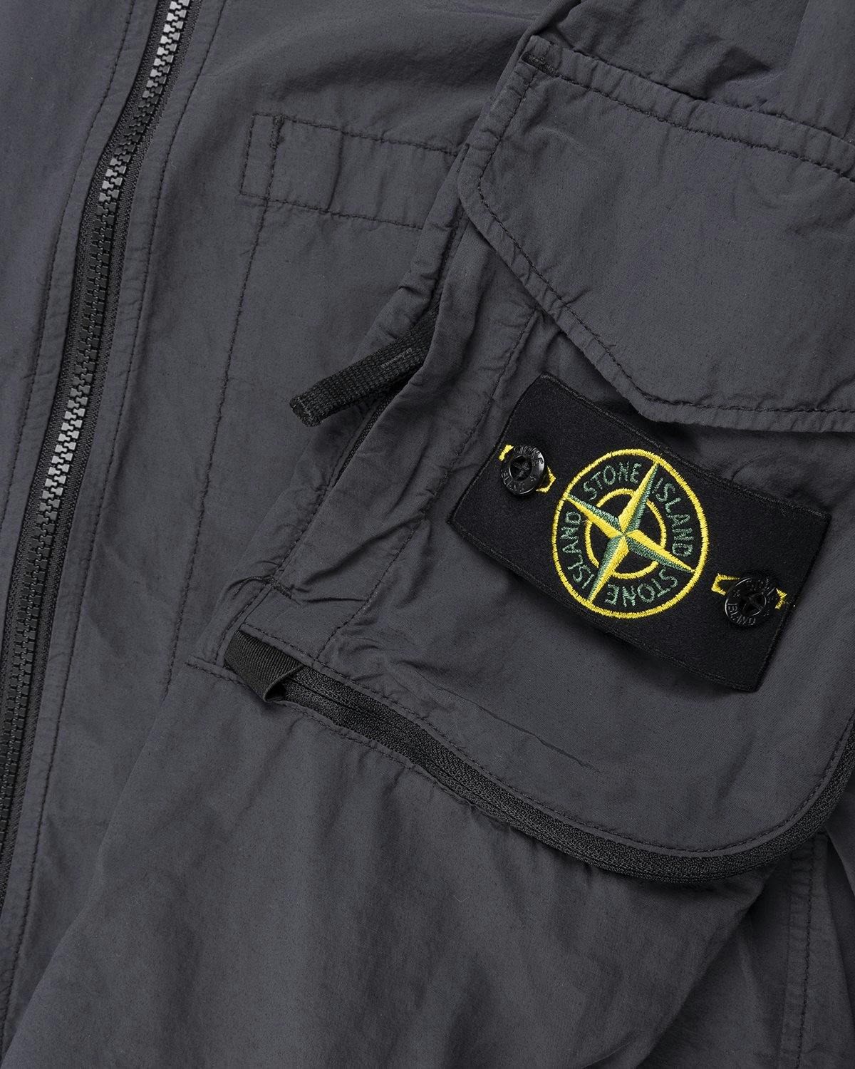 Stone Island - 10502 Garment-Dyed Naslan Light Overshirt Charcoal - Clothing - Grey - Image 4