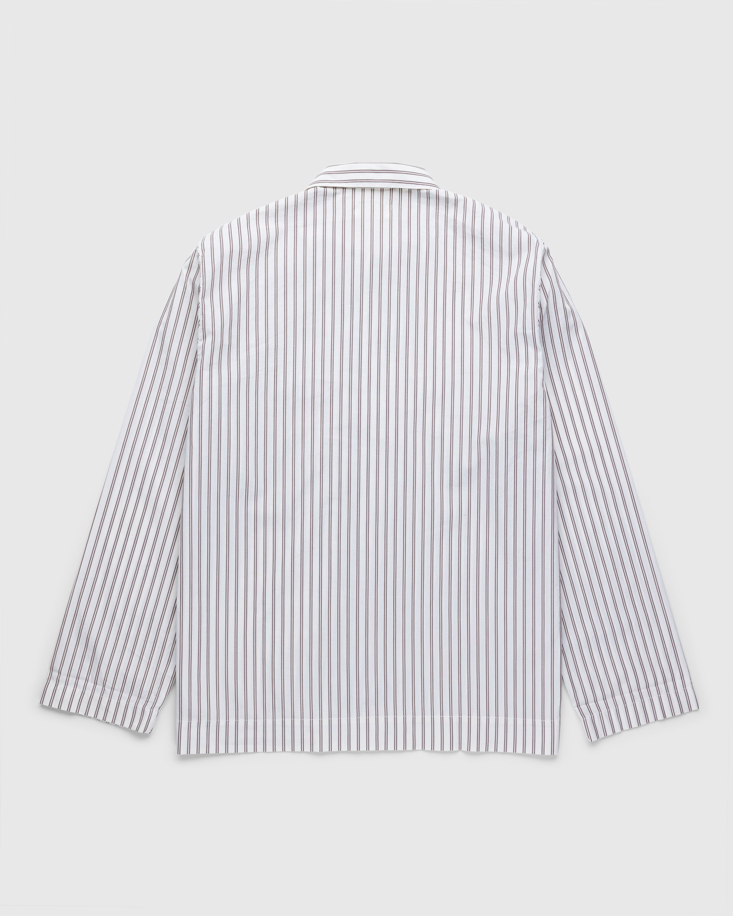 Tekla - Cotton Poplin Pyjamas Shirt Hopper Stripes - Clothing - Beige - Image 2