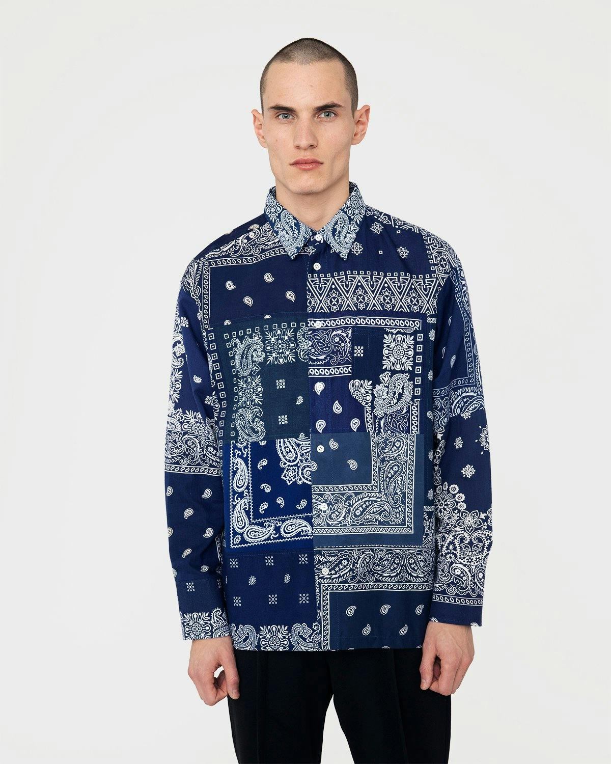 Miyagihidetaka - Bandana Shirt Navy - Clothing - Blue - Image 2