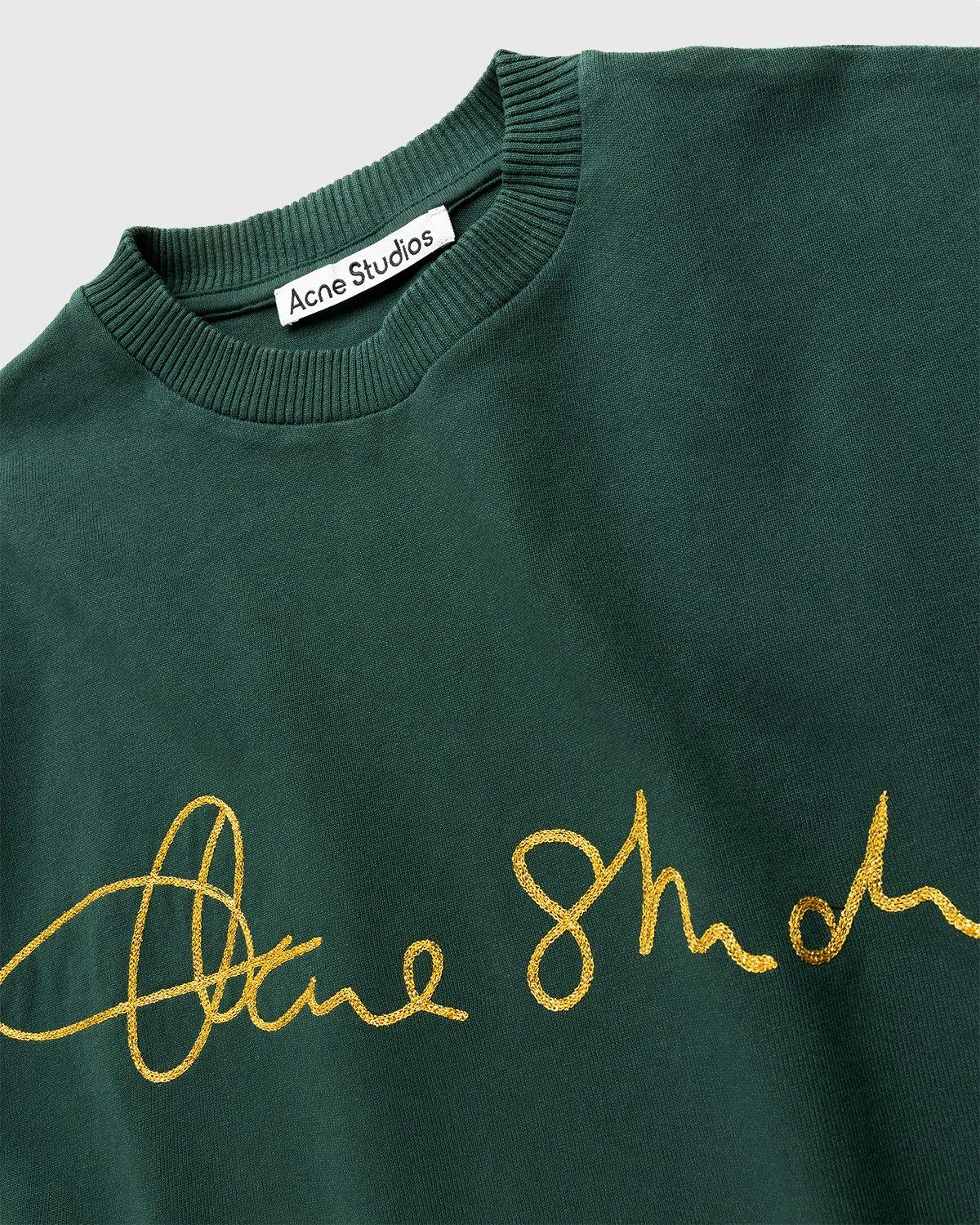 Acne Studios - Cotton Logo T-Shirt Deep Green - Clothing - Green - Image 3