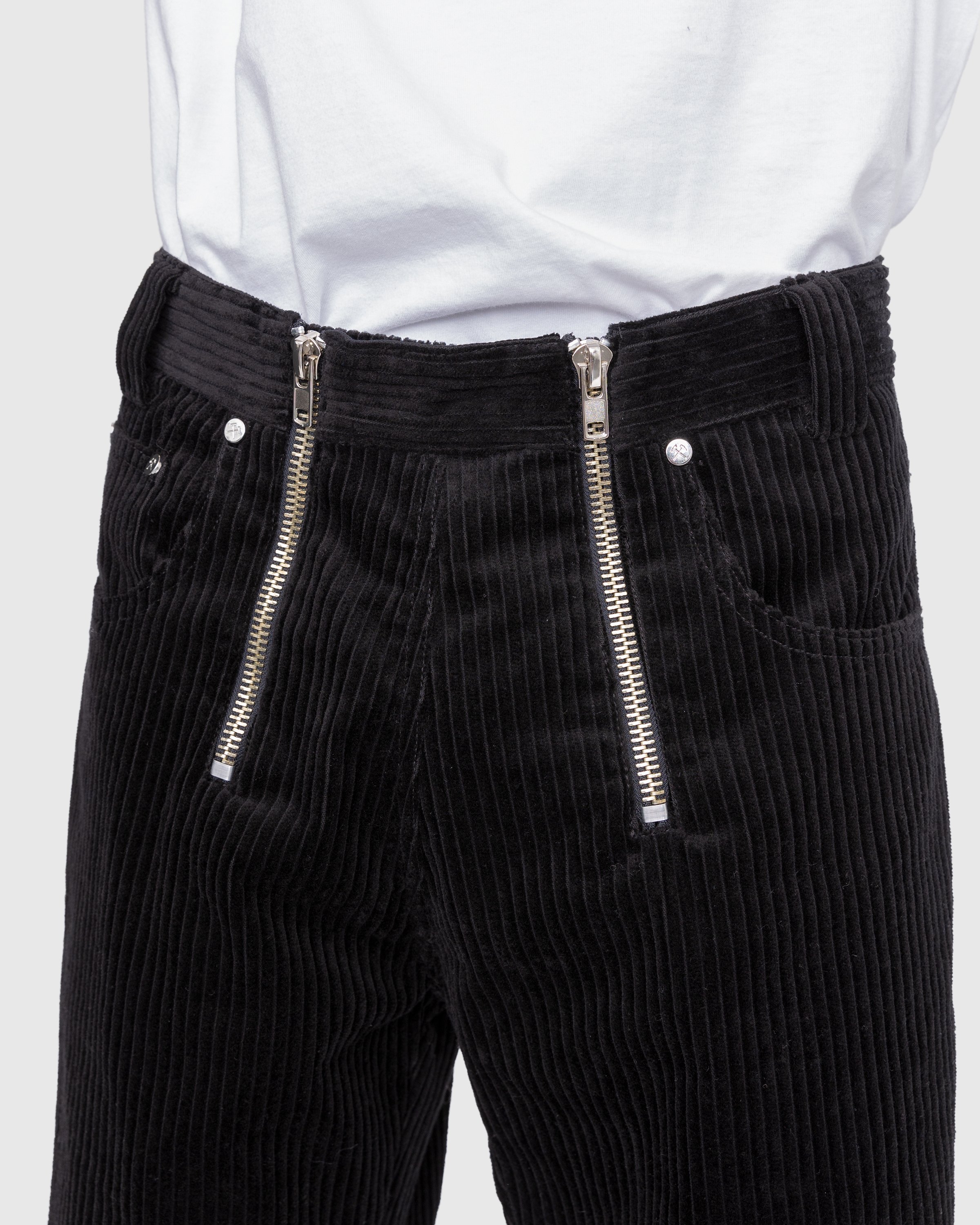 GmbH - Bekir Cargo Trousers With Double Zips Black Corduroy - Clothing - Black - Image 5