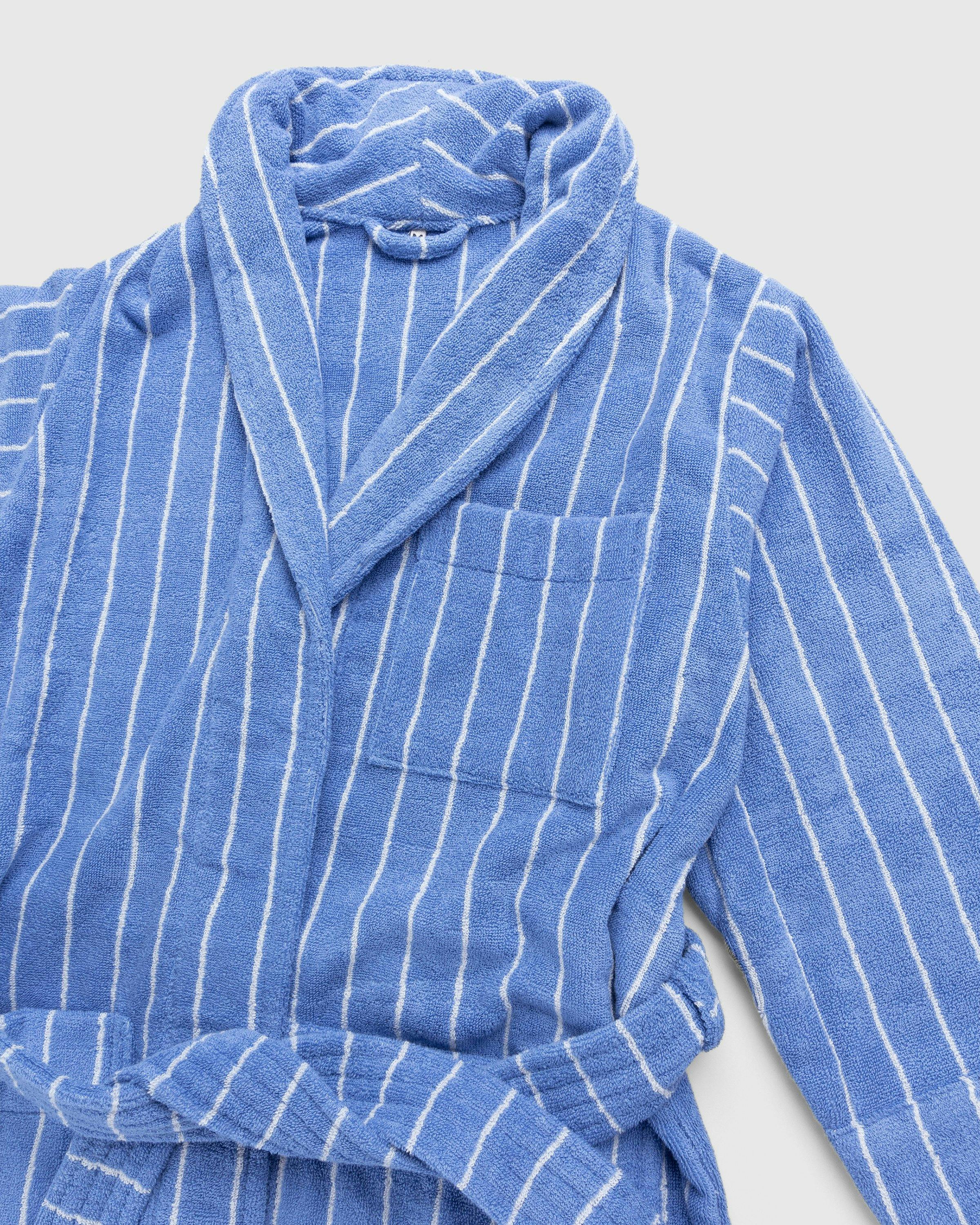 Tekla - Classic Bathrobe Striped Marseille - Lifestyle - Blue - Image 3