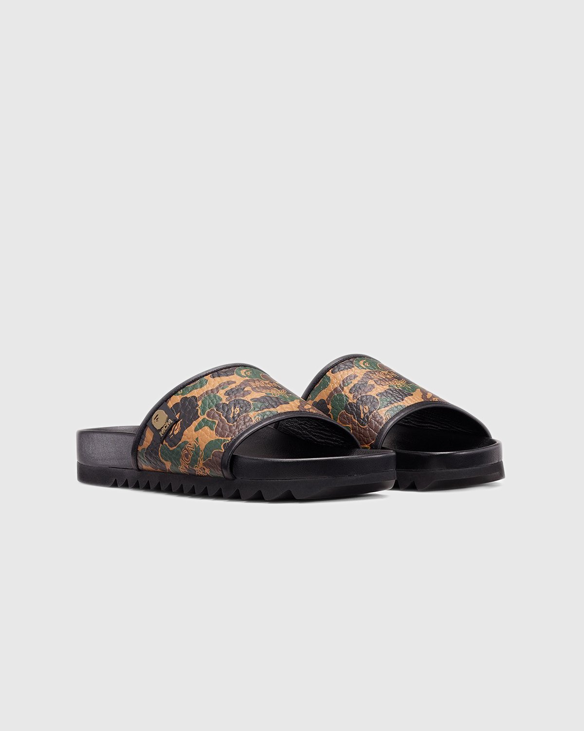 MCM x BAPE - Camo Slide Sandal Kamo Khaki - Footwear - Brown - Image 2