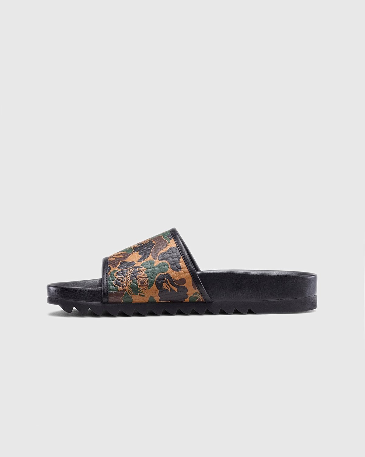MCM x BAPE - Camo Slide Sandal Kamo Khaki - Footwear - Brown - Image 5