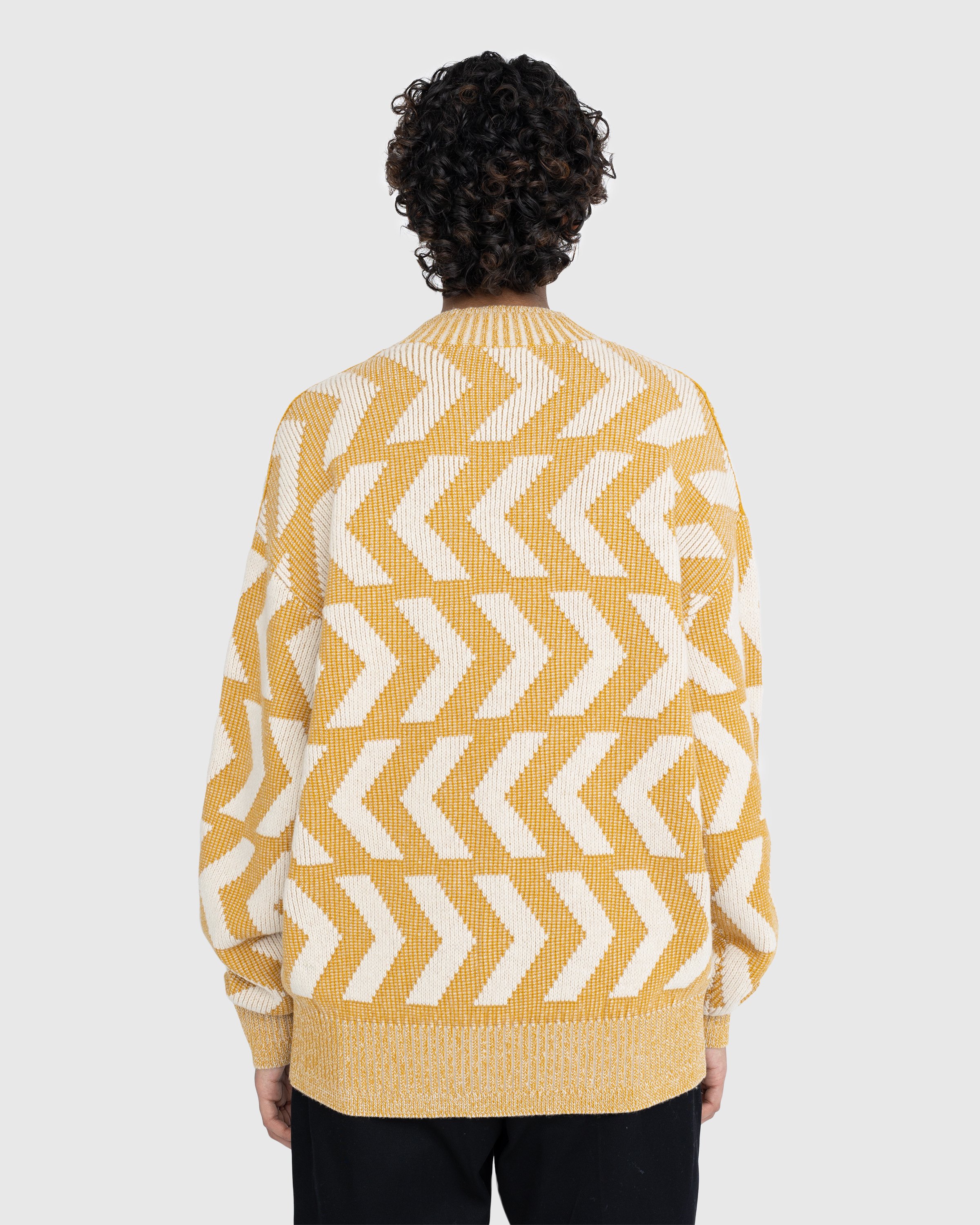 Acne Studios - Face Crossbones and Arrow Crewneck Sweater Yellow - Clothing - Yellow - Image 4