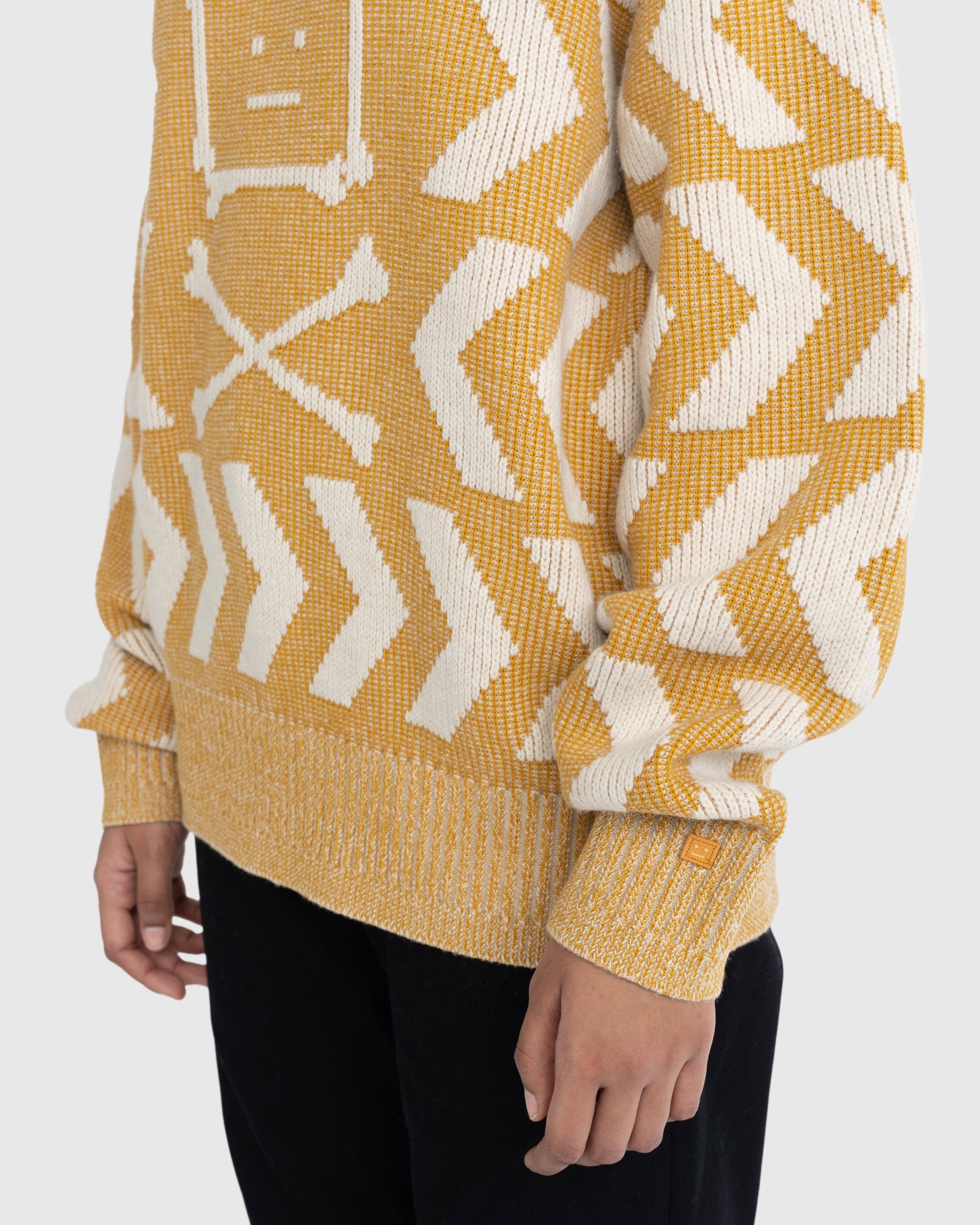 Acne Studios - Face Crossbones and Arrow Crewneck Sweater Yellow - Clothing - Yellow - Image 5