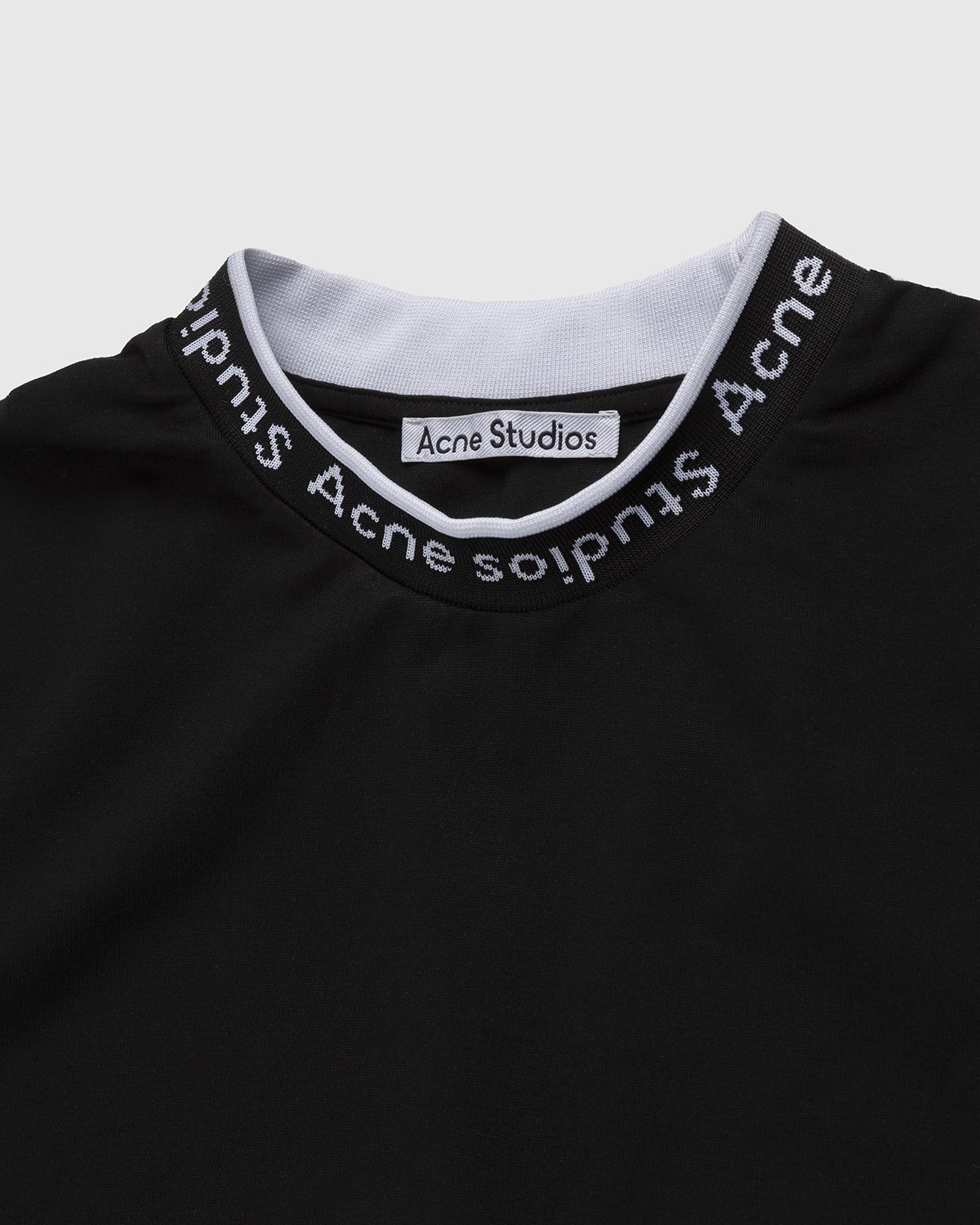Acne Studios - Logo Rib T-Shirt Black - Clothing - Black - Image 3